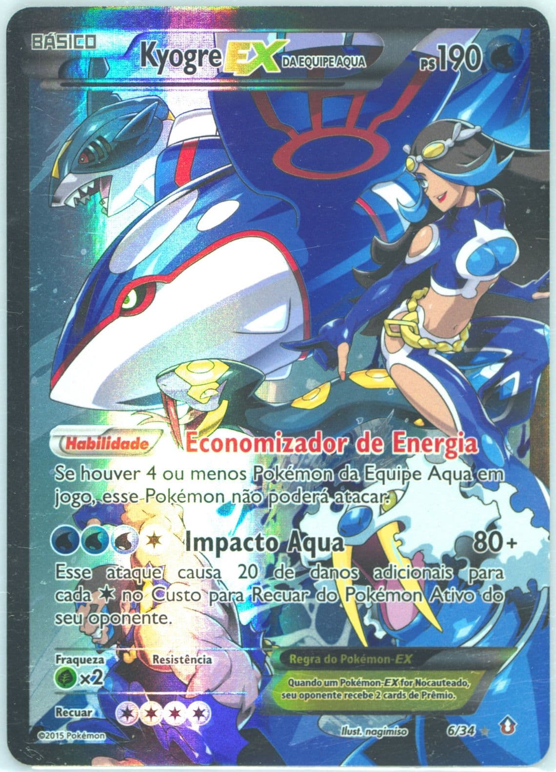 Full Art/Kyogre EX DA Equipe Aqua Portuguese (6) 2015 Pokemon XY Double Crisis