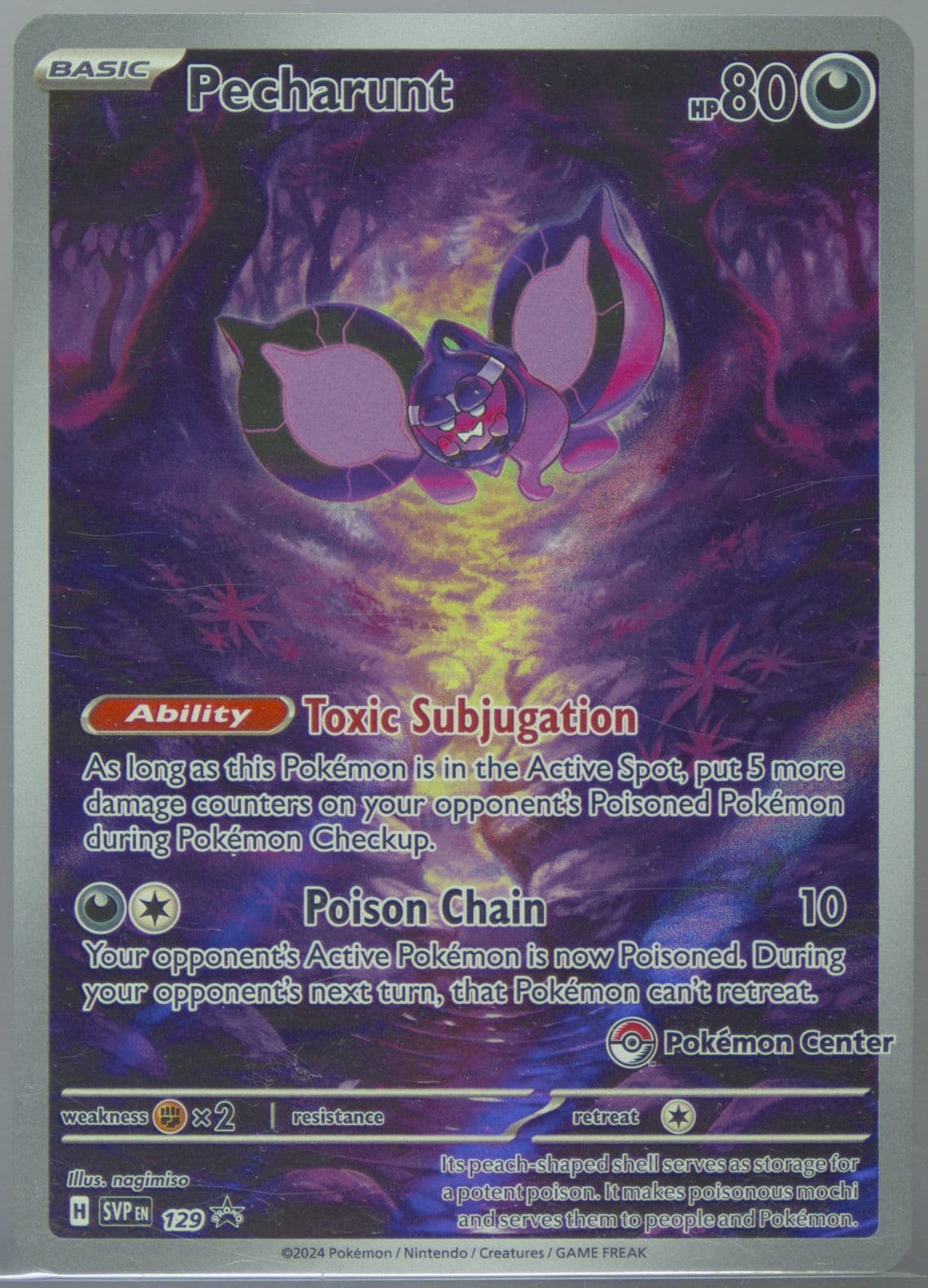 Pecharunt Shrouded Fable Pokemon Center Elite Trainer Box (129) 2024 Pokemon Svp EN-SV Black Star Promo