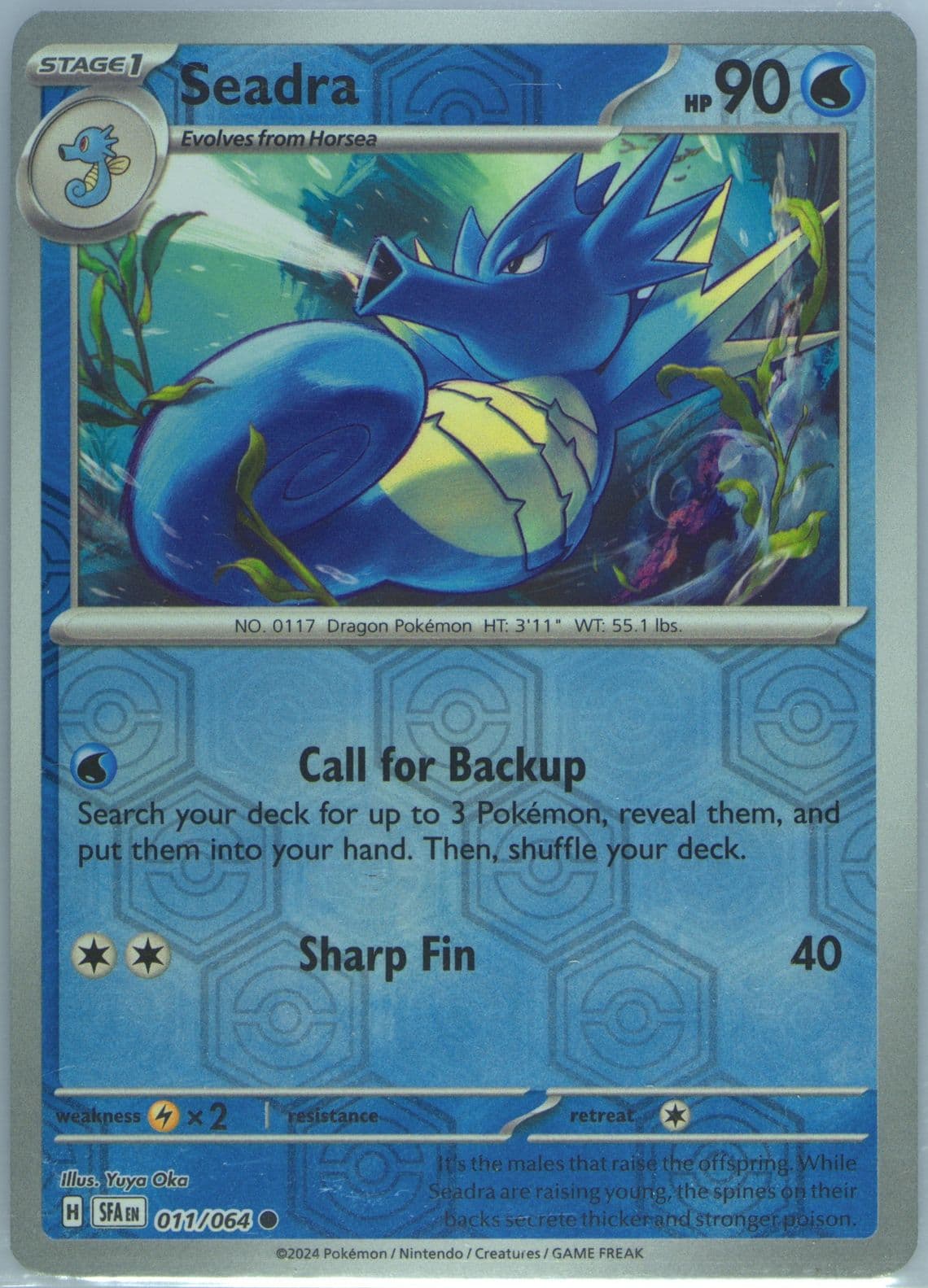 Seadra Reverse Holo (011) 2024 Pokemon Sfa EN-Shrouded Fable