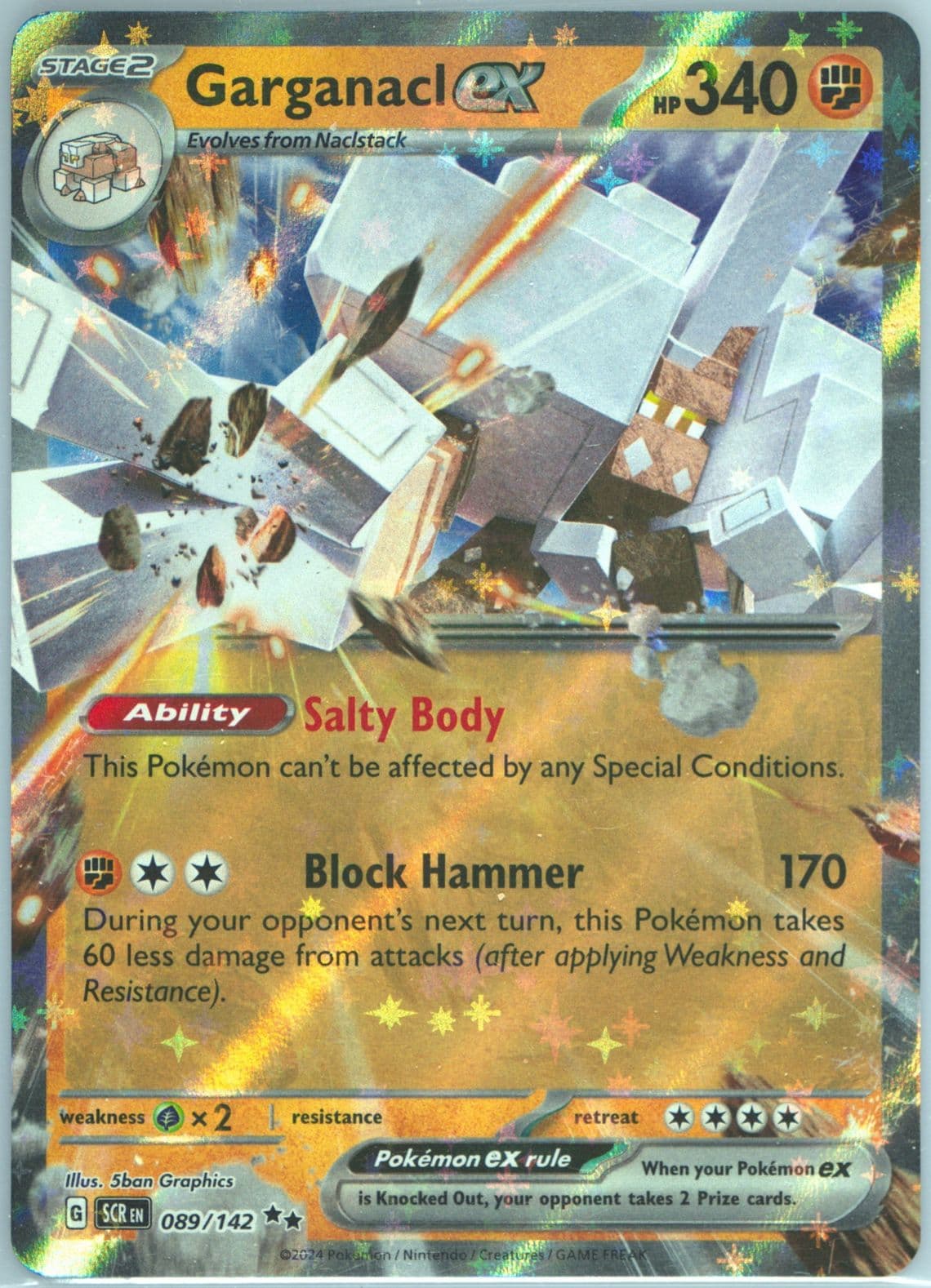 Garganacl EX (089) 2024 Pokemon Scr EN-Stellar Crown