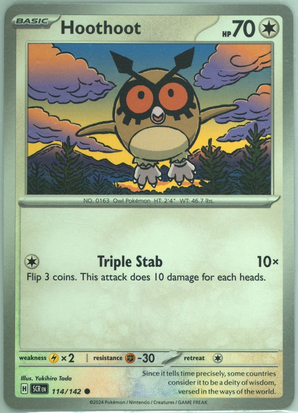 Hoothoot (114) 2024 Pokemon Scr EN-Stellar Crown