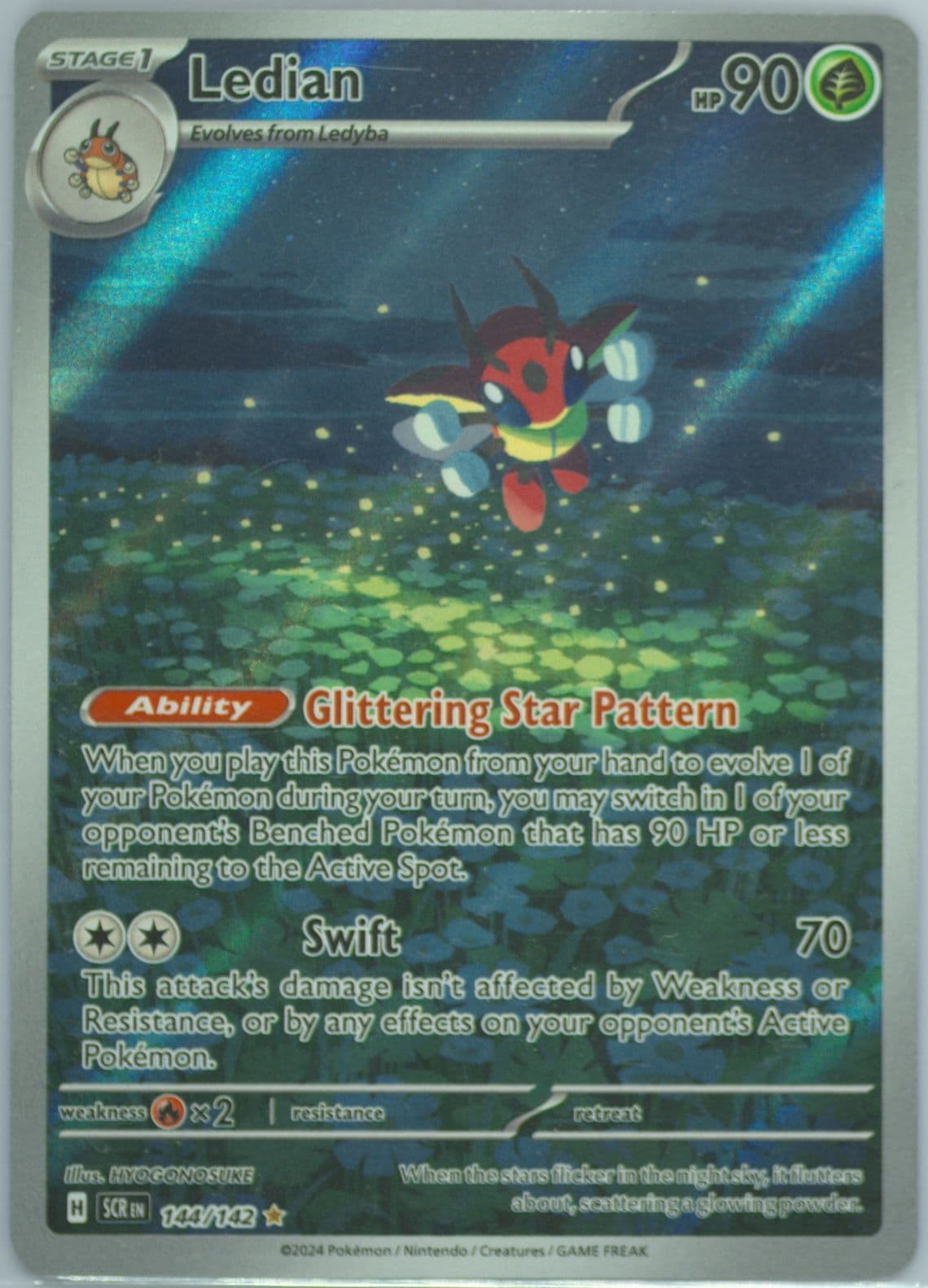 Ledian Illustration Rare (144) 2024 Pokemon Scr EN-Stellar Crown
