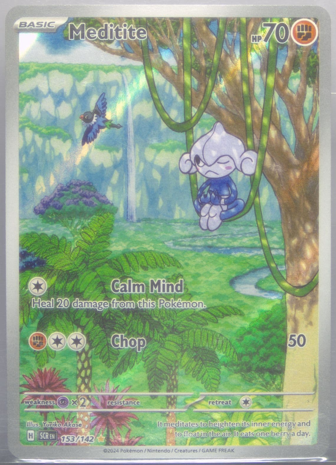 Meditite Illustration Rare (153) 2024 Pokemon Scr EN-Stellar Crown