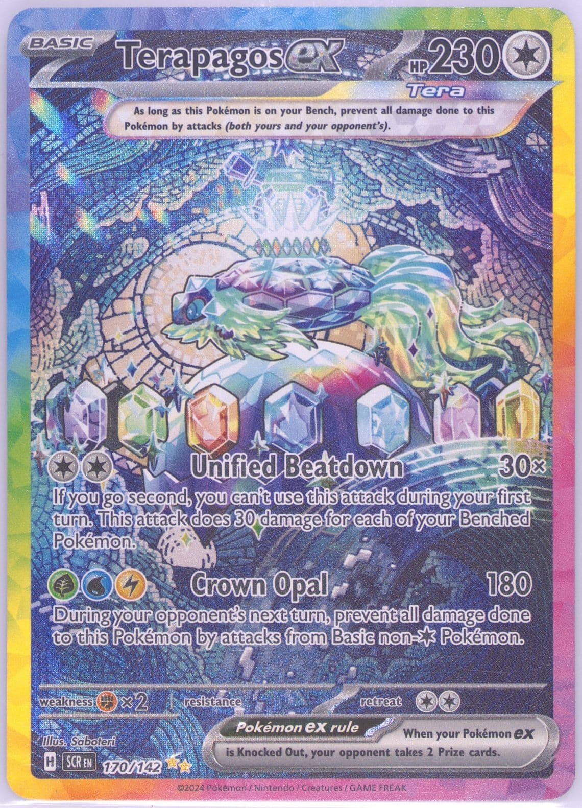Terapagos EX Special Illustration Rare (170) 2024 Pokemon Scr EN-Stellar Crown