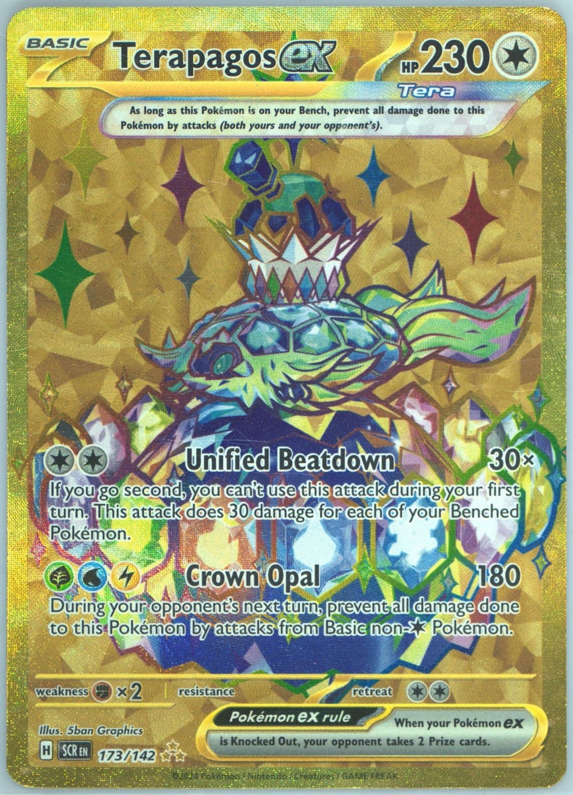 Terapagos EX Hyper Rare (173) 2024 Pokemon Scr EN-Stellar Crown