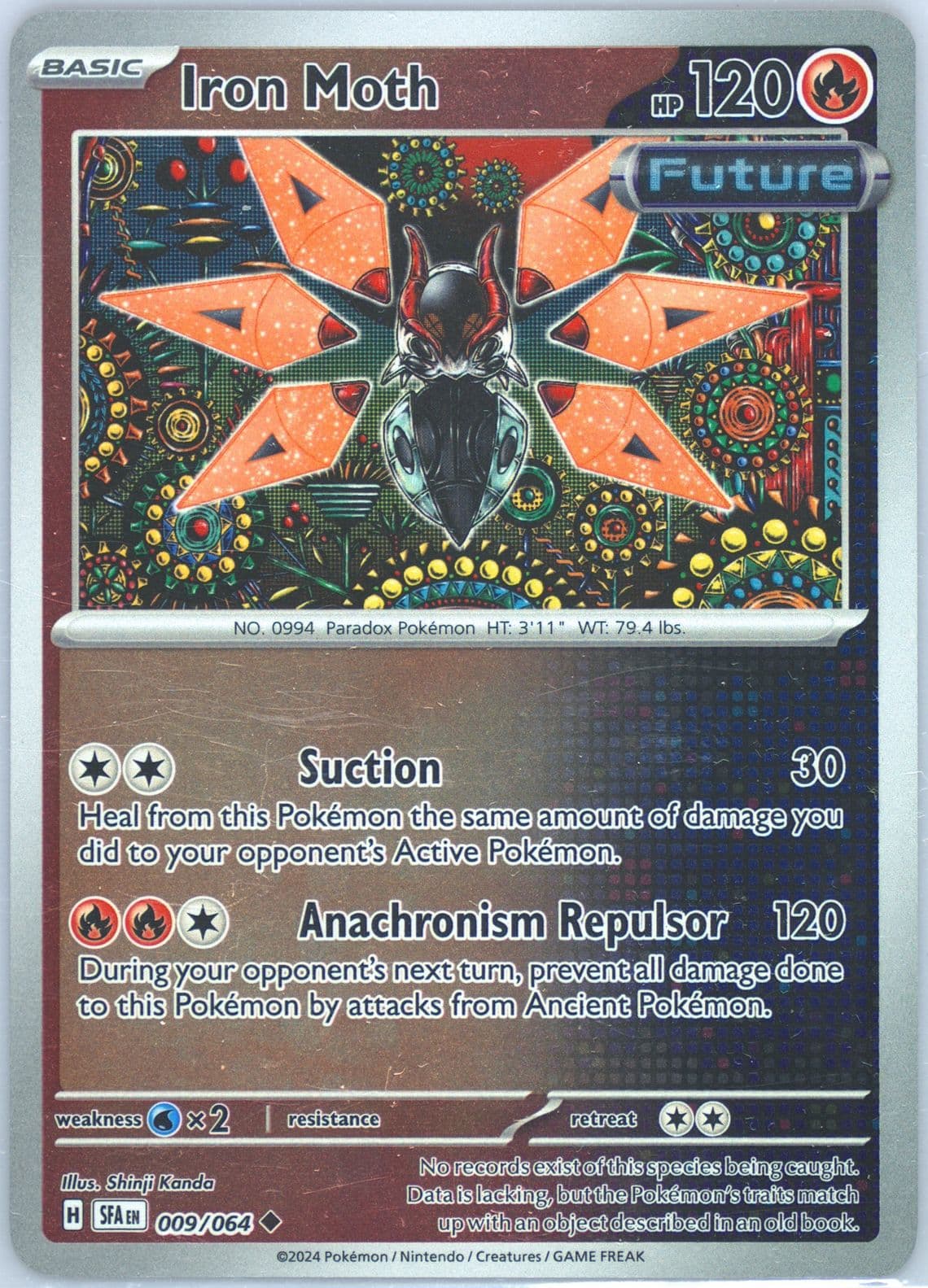 Iron Moth Reverse Holo (009) 2024 Pokemon Sfa EN-Shrouded Fable