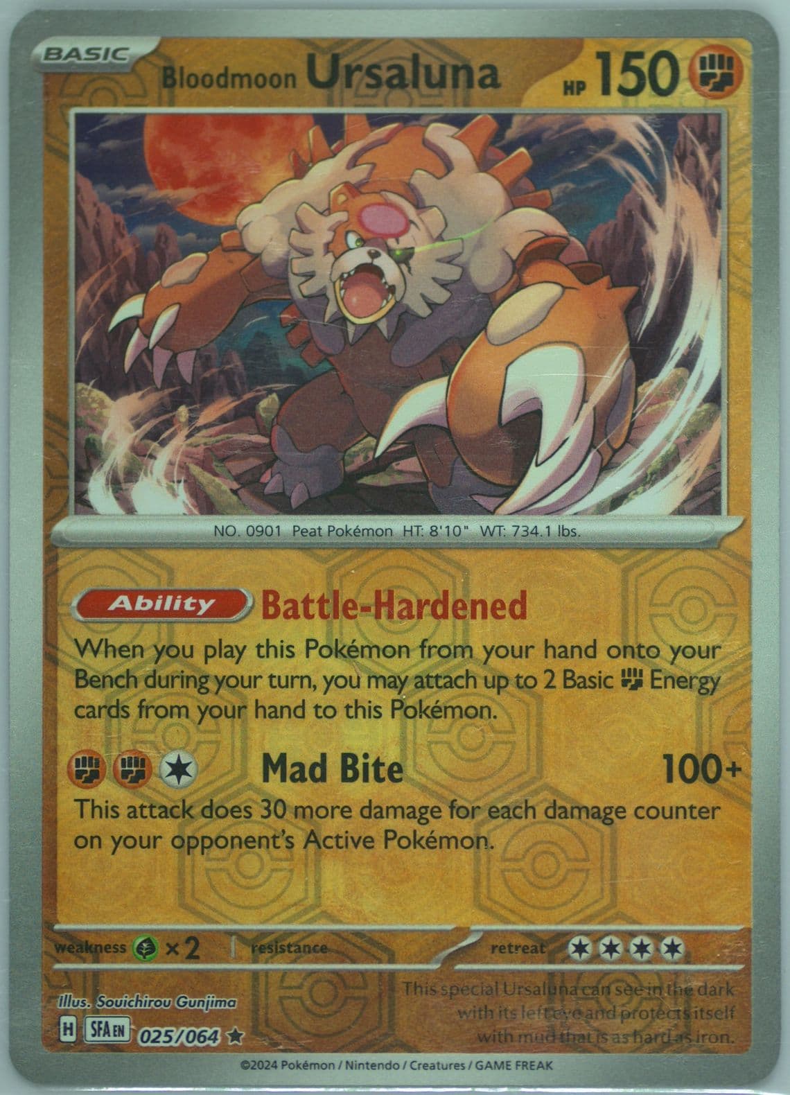 Bloodmoon Ursaluna Reverse Holo (025) 2024 Pokemon Sfa EN-Shrouded Fable