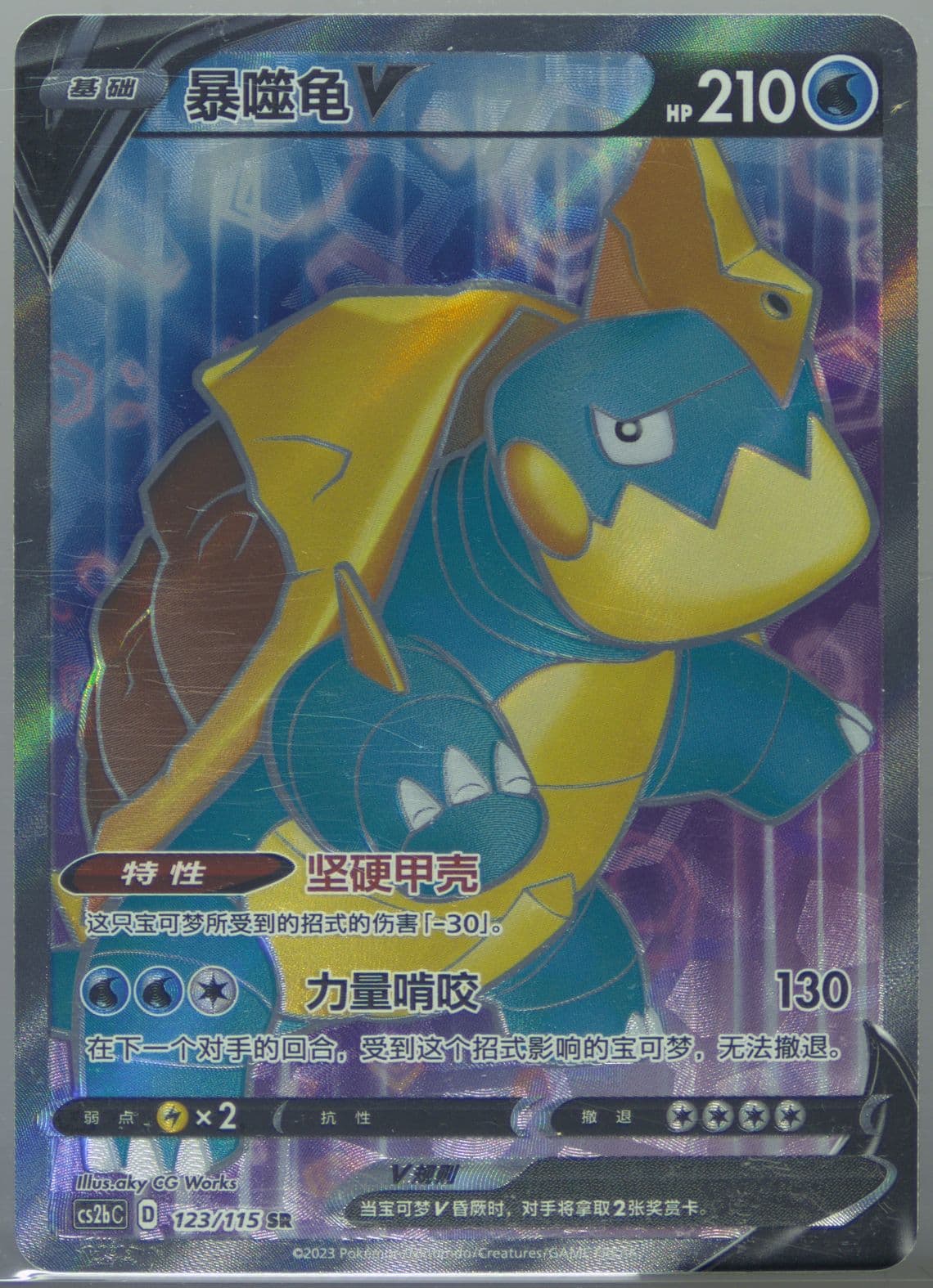 Drednaw V Super Rare (123) 2023 Pokemon Simplified Chinese Cs2b C-Vivid Portrayals: Indigo