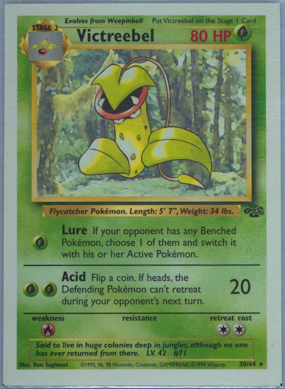 Victreebel Hand Cut (30) 1999 Pokemon Jungle Test Proof