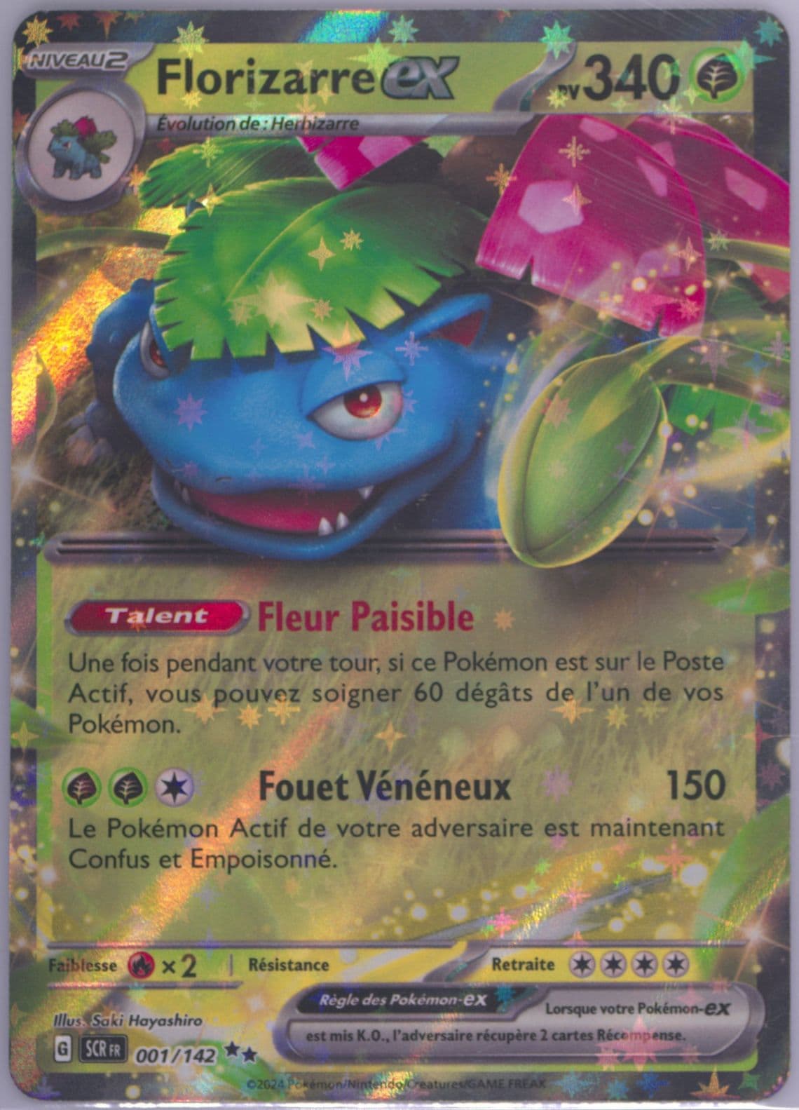 Venusaur EX (001) 2024 Pokemon French Scr FR-Stellar Crown