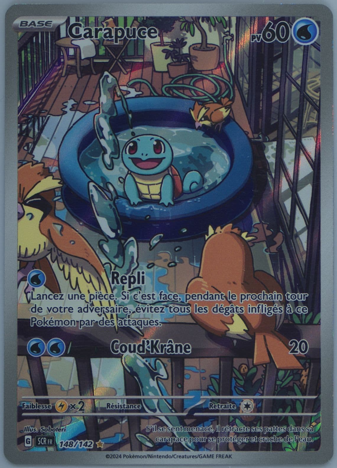 Squirtle Illustration Rare (148) 2024 Pokemon French Scr FR-Stellar Crown