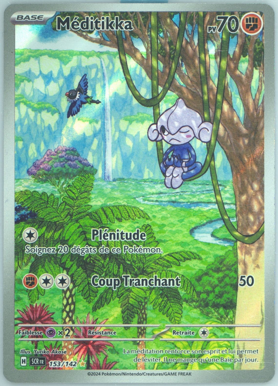 Meditite Illustration Rare (153) 2024 Pokemon French Scr FR-Stellar Crown