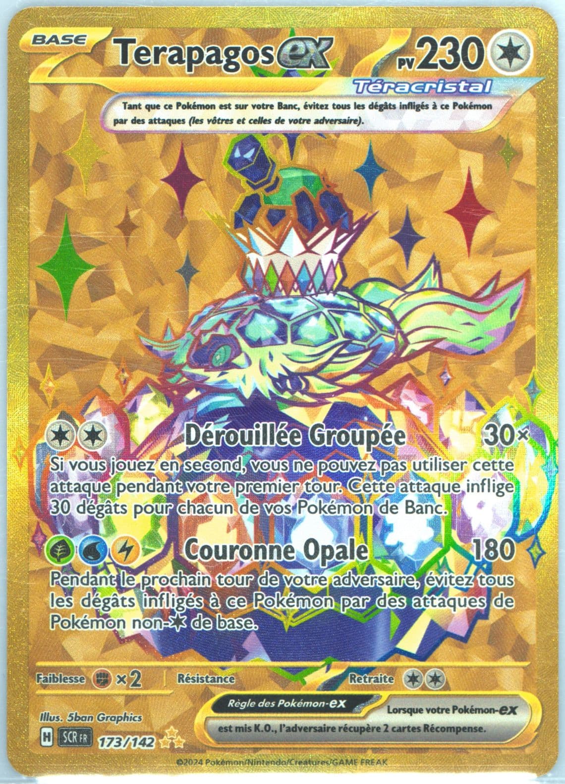 Terapagos EX Hyper Rare (173) 2024 Pokemon French Scr FR-Stellar Crown