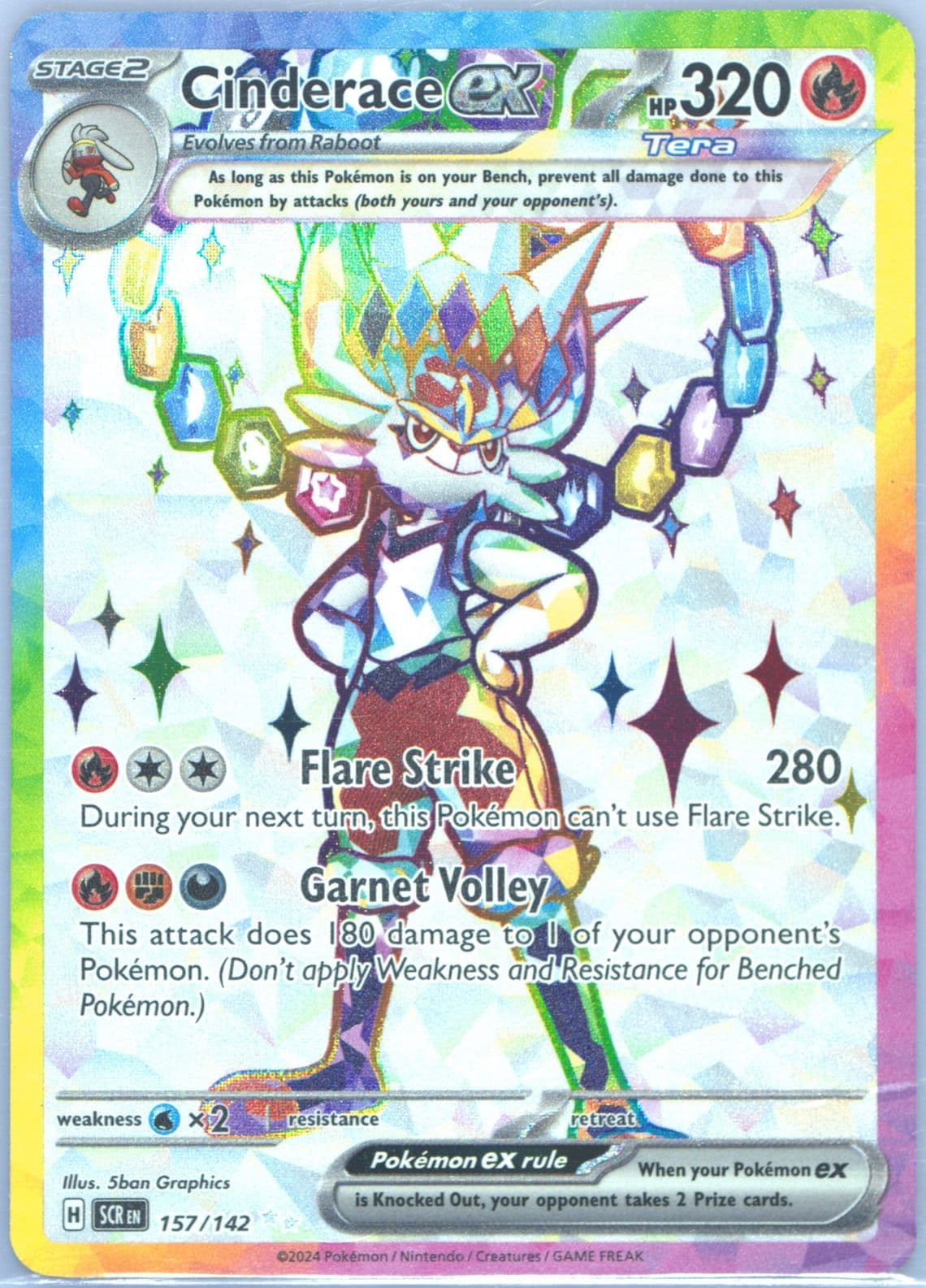 Cinderace EX Ultra Rare (157) 2024 Pokemon Italian Scr It-Stellar Crown