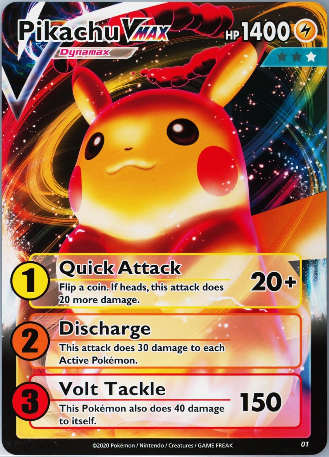 Pikachu Vmax Level 1 (01) 2020 Pokemon Raid Battle