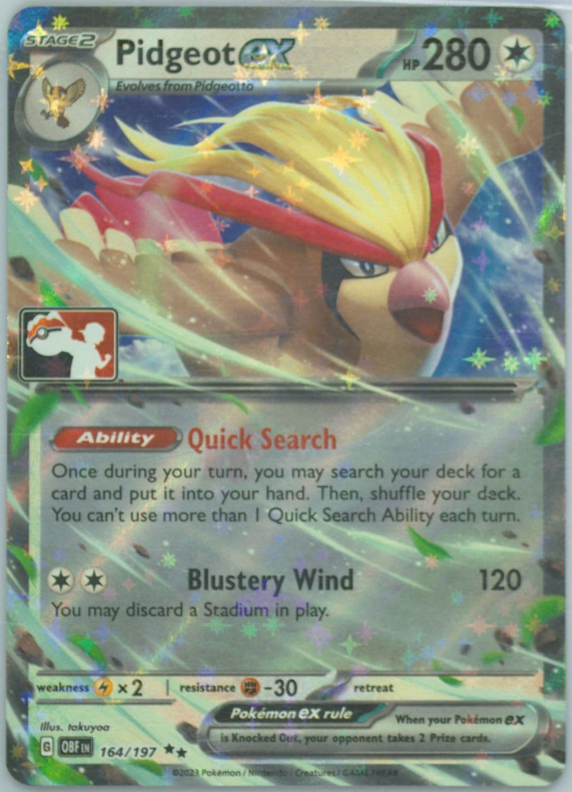 Pidgeot EX (164) 2024 Pokemon Play! Pokemon Prize Pack