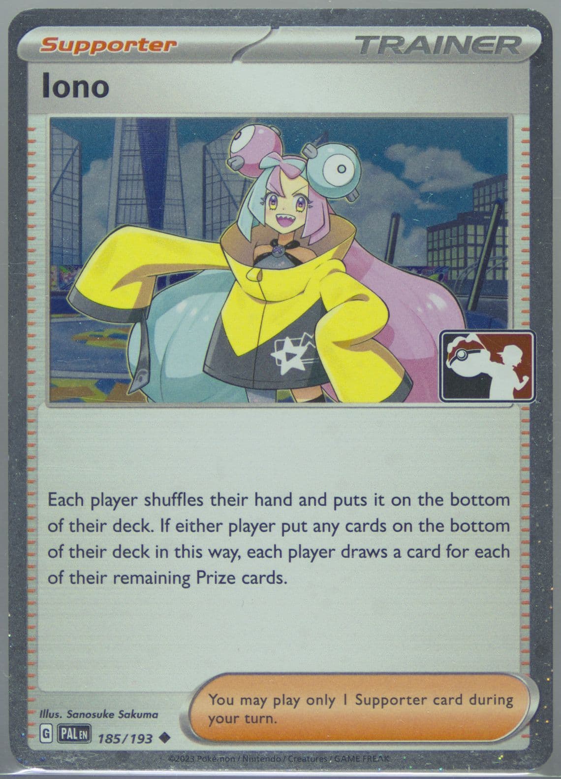 Iono Holo (185) 2024 Pokemon Play! Pokemon Prize Pack