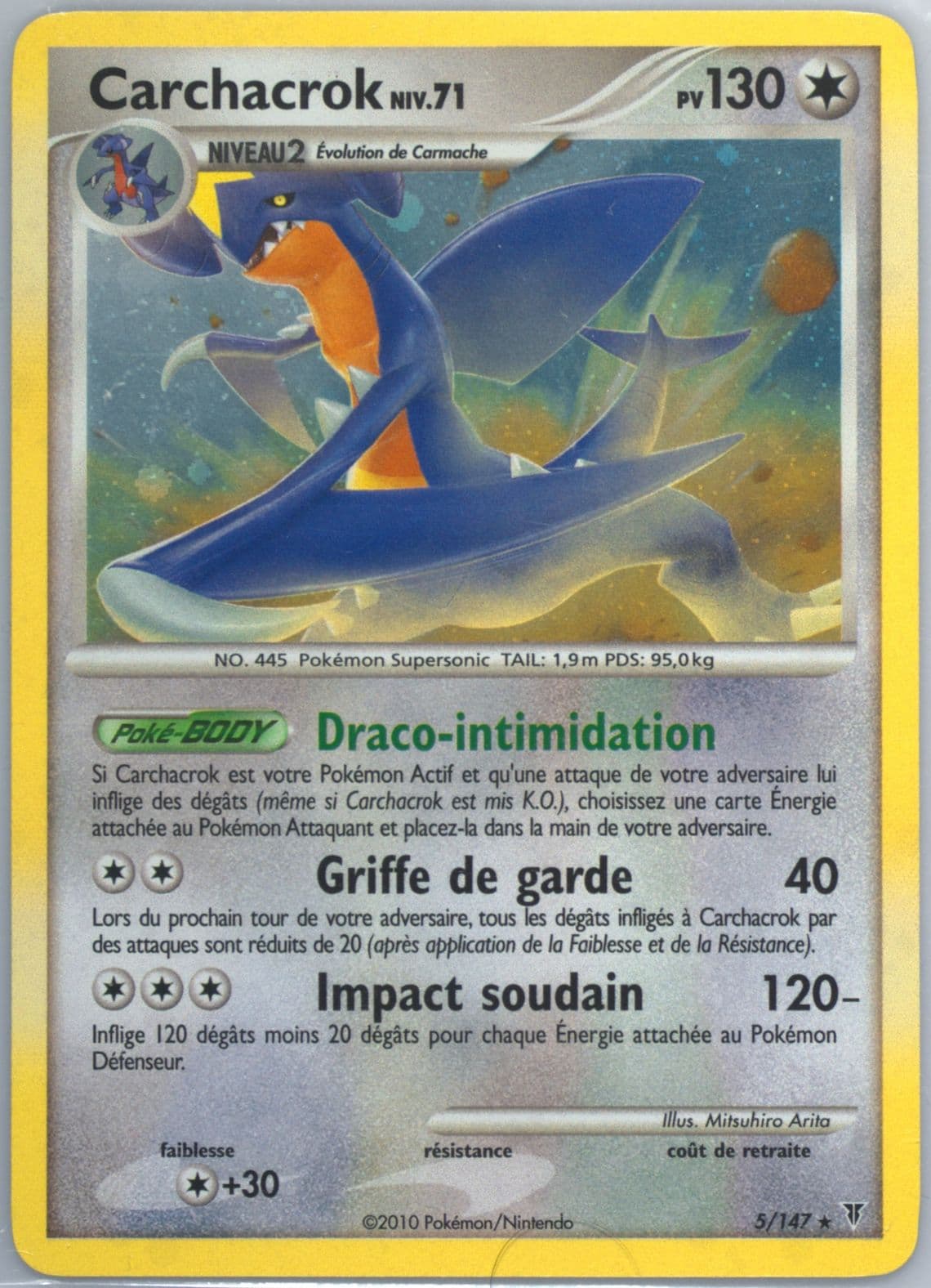 Carchacrok-Holo (5) 2010 Pokemon French Platinum Supreme Victors