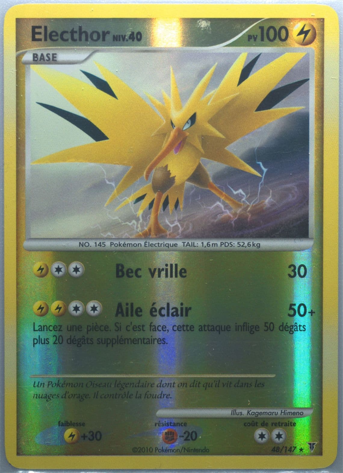 Electhor-Reverse Foil (48) 2010 Pokemon French Platinum Supreme Victors