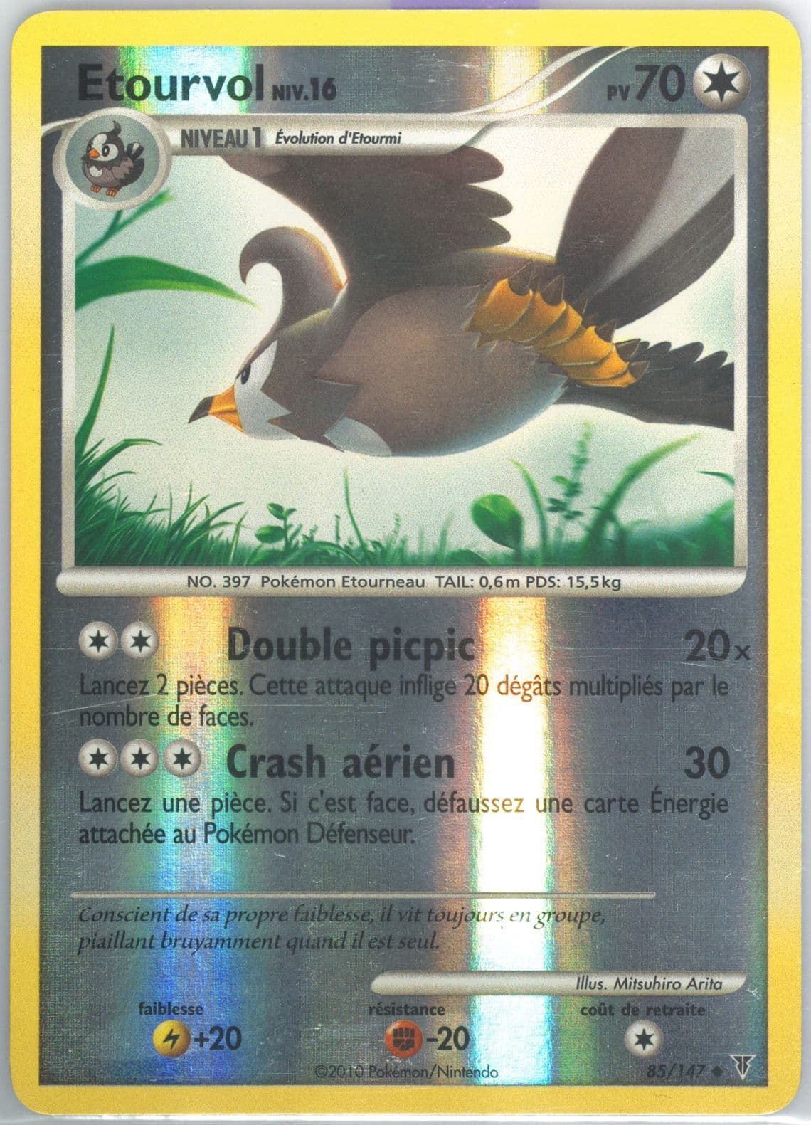 Etourvol-Reverse Foil (85) 2010 Pokemon French Platinum Supreme Victors