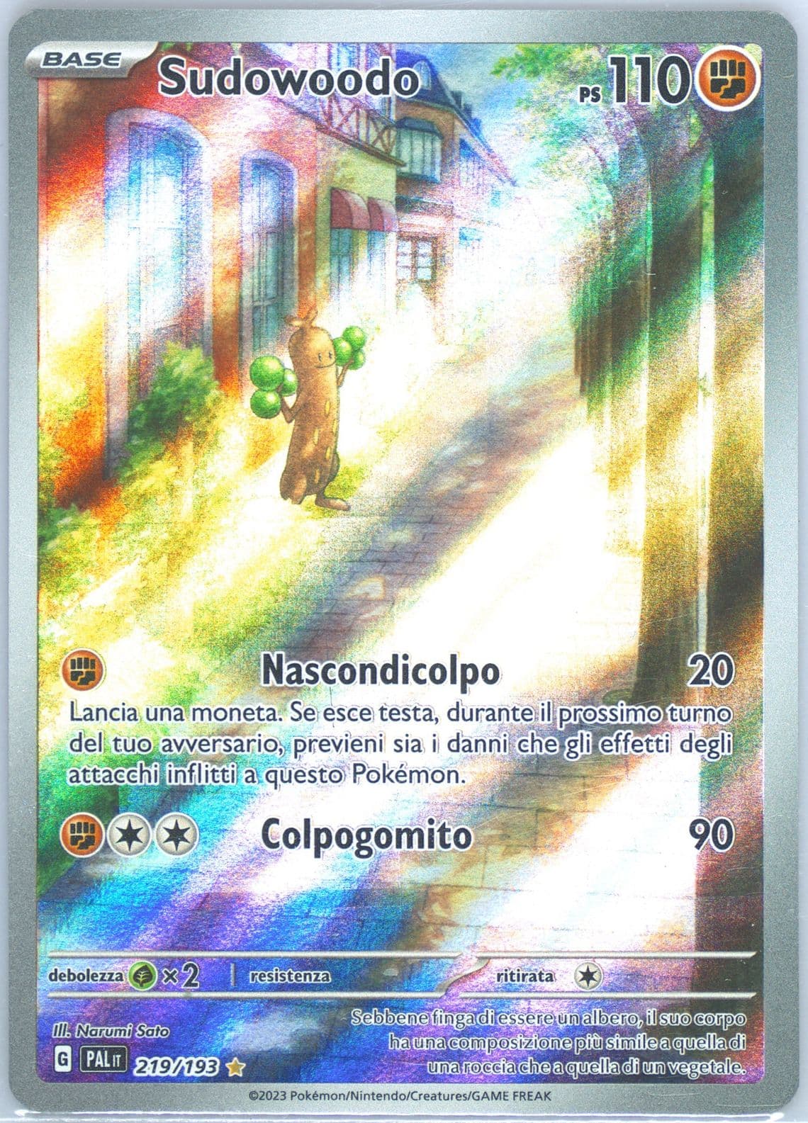 Sudowoodo Illustration Rare (219) 2023 Pokemon Italian Pal It-Paldea Evolved