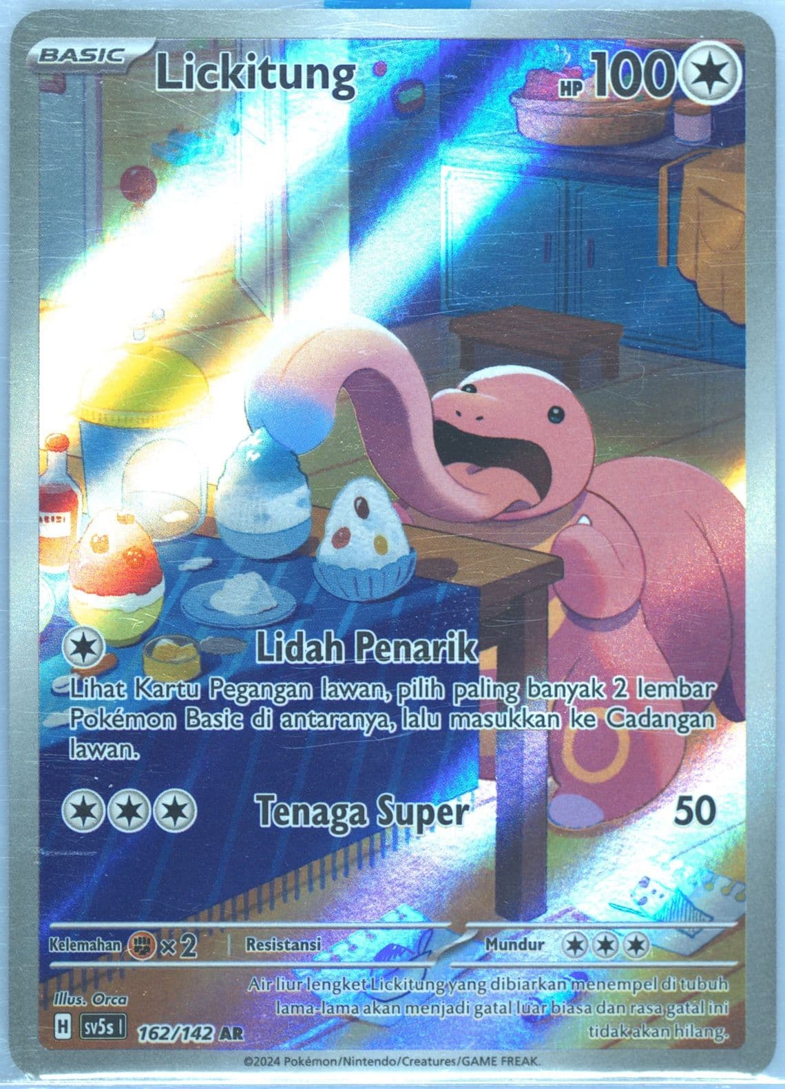 Lickitung Art Rare (162) 2024 Pokemon Indonesian Sv5s I-Ace Paradox