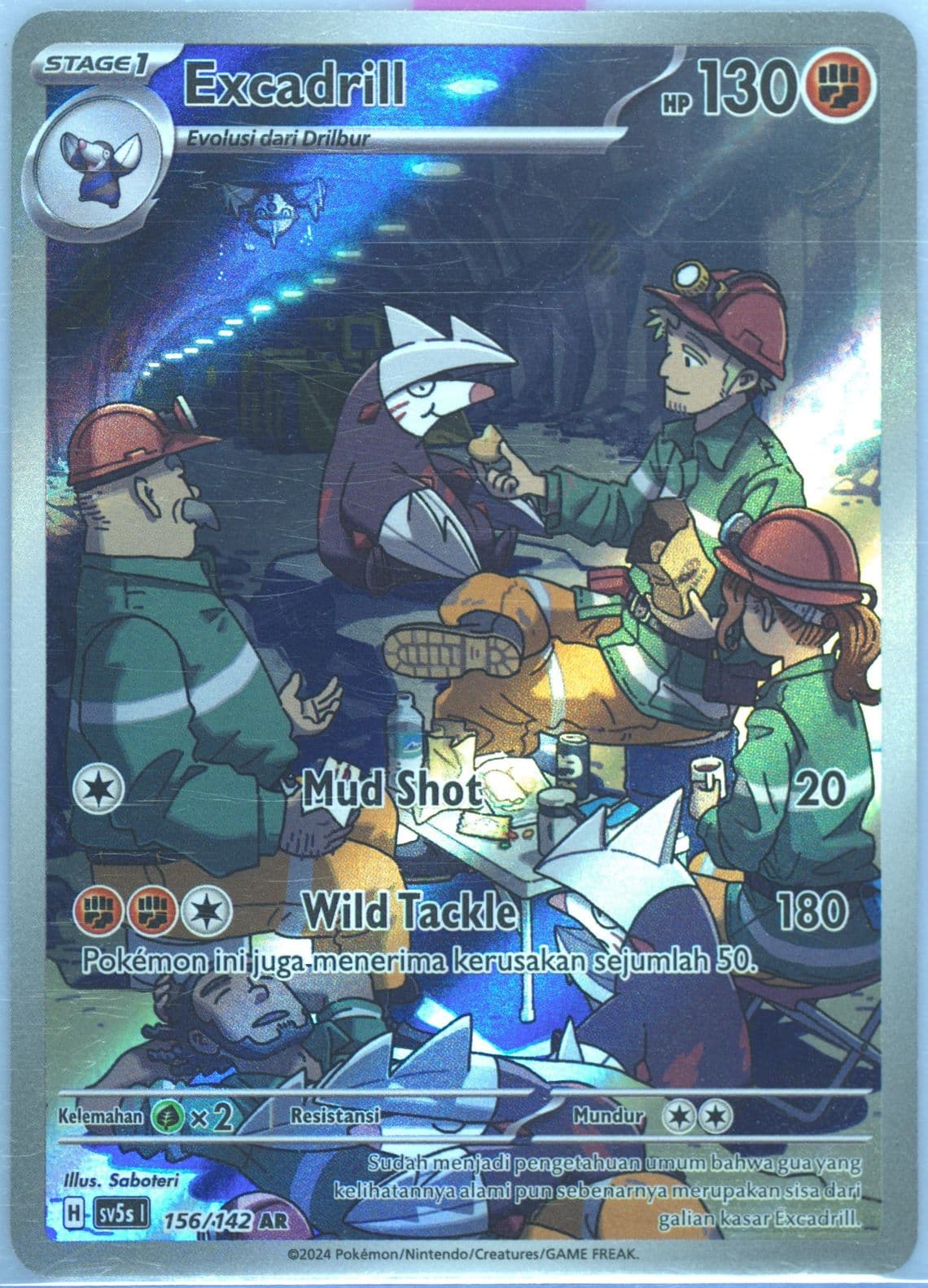 Excadrill Art Rare (156) 2024 Pokemon Indonesian Sv5s I-Ace Paradox