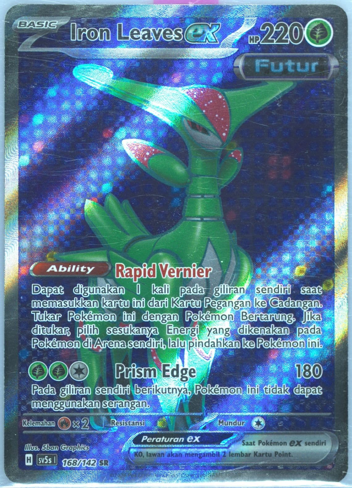 Iron Leaves EX Super Rare (168) 2024 Pokemon Indonesian Sv5s I-Ace Paradox
