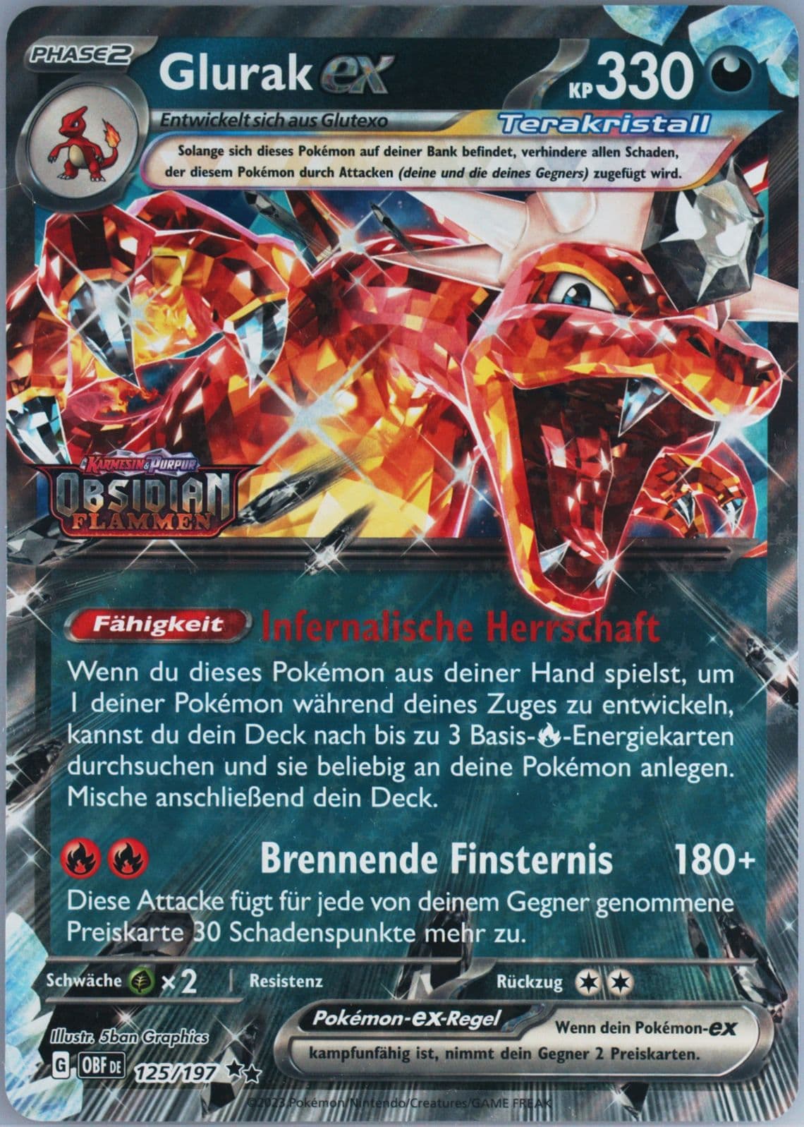 Charizard EX Europe Exclusive-Jumbo (125) 2023 Pokemon German Obf de-Obsidian Flames