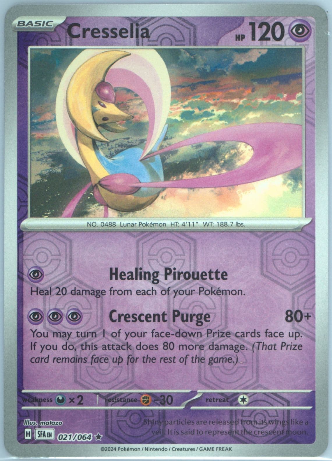 Cresselia Reverse Holo (021) 2024 Pokemon Sfa EN-Shrouded Fable