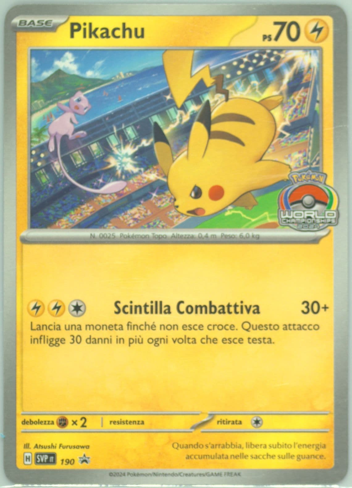 Pikachu World Championships (190) 2024 Pokemon Italian Svp It-SV Black Star Promo