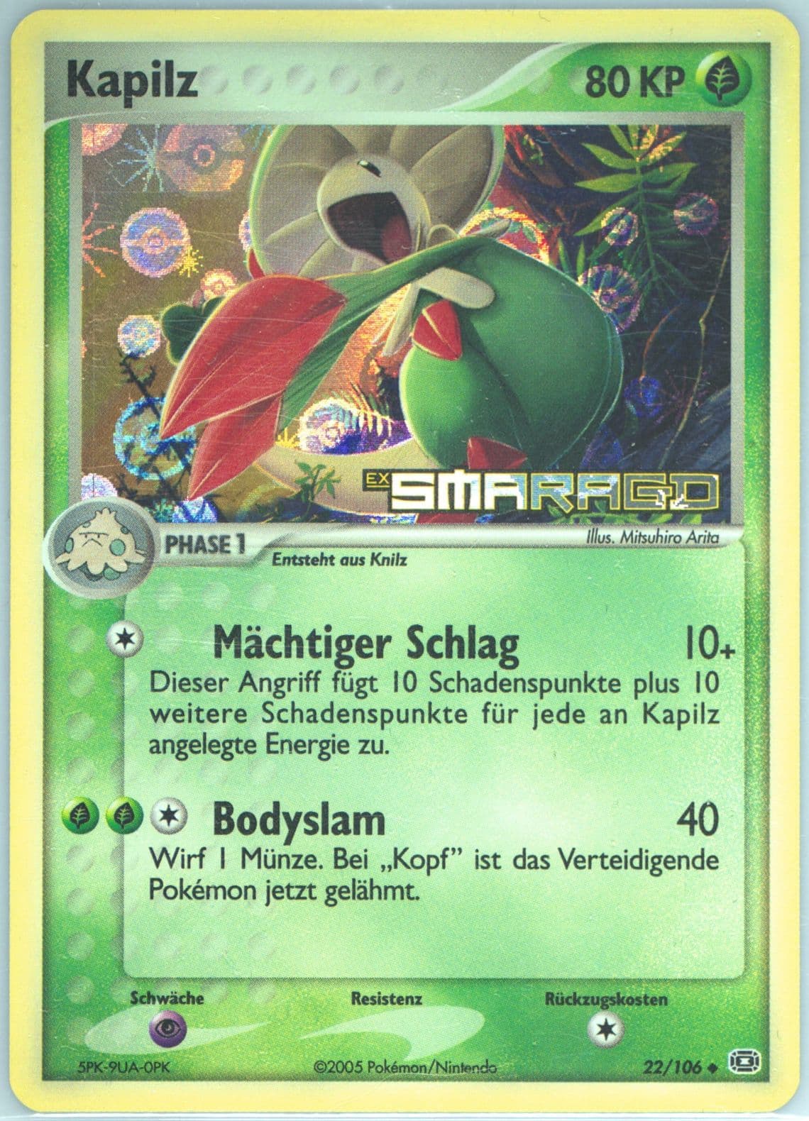 Kapilz-Reverse Foil German (22) 2005 Pokemon EX Emerald