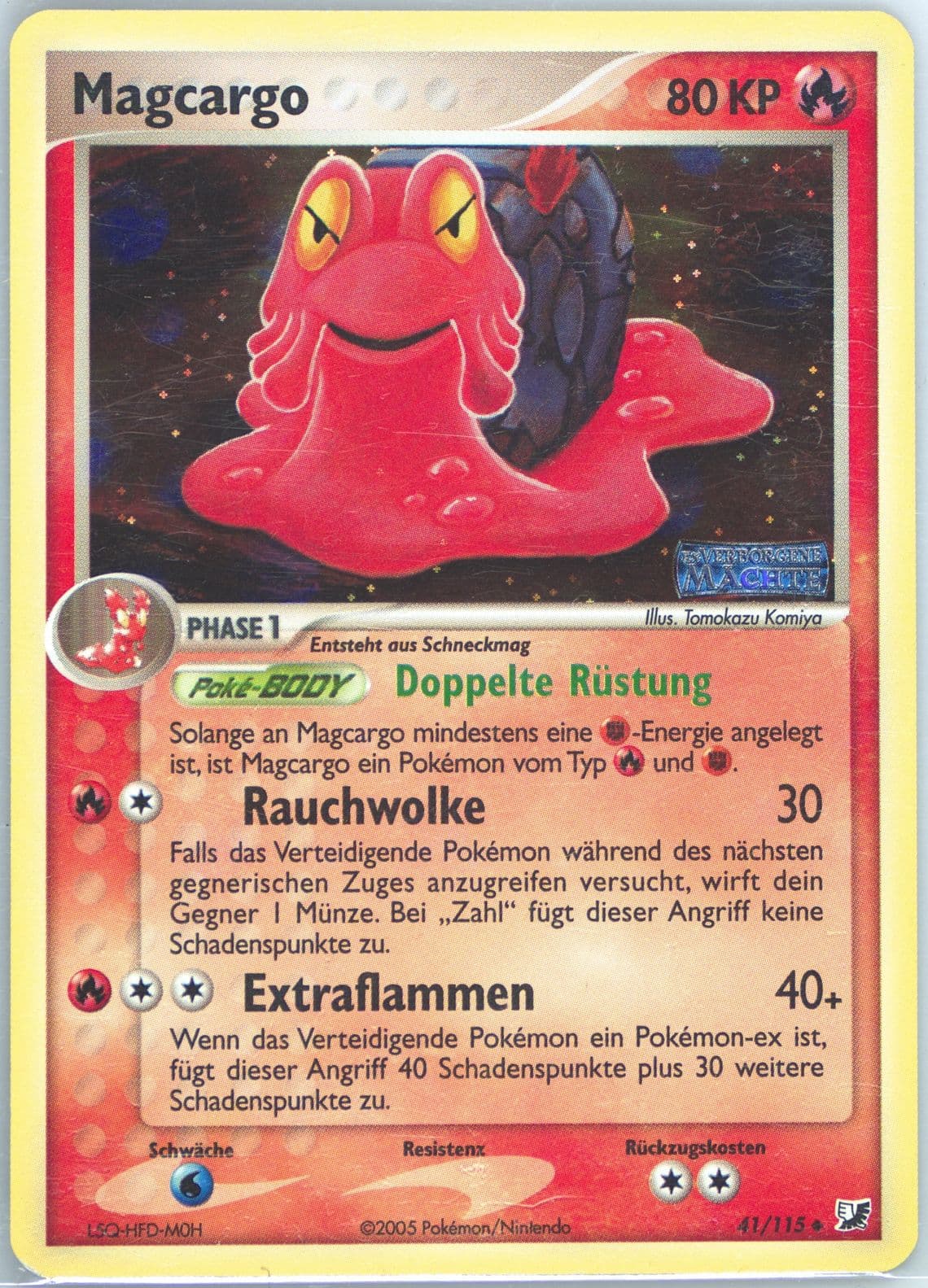 Magcargo-Reverse Foil German (41) 2005 Pokemon EX Unseen Forces