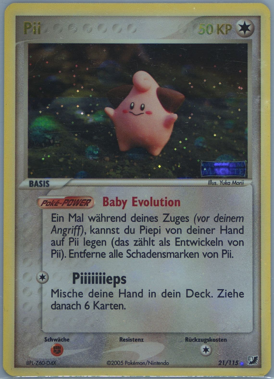 Pii-Reverse Foil German (21) 2005 Pokemon EX Unseen Forces