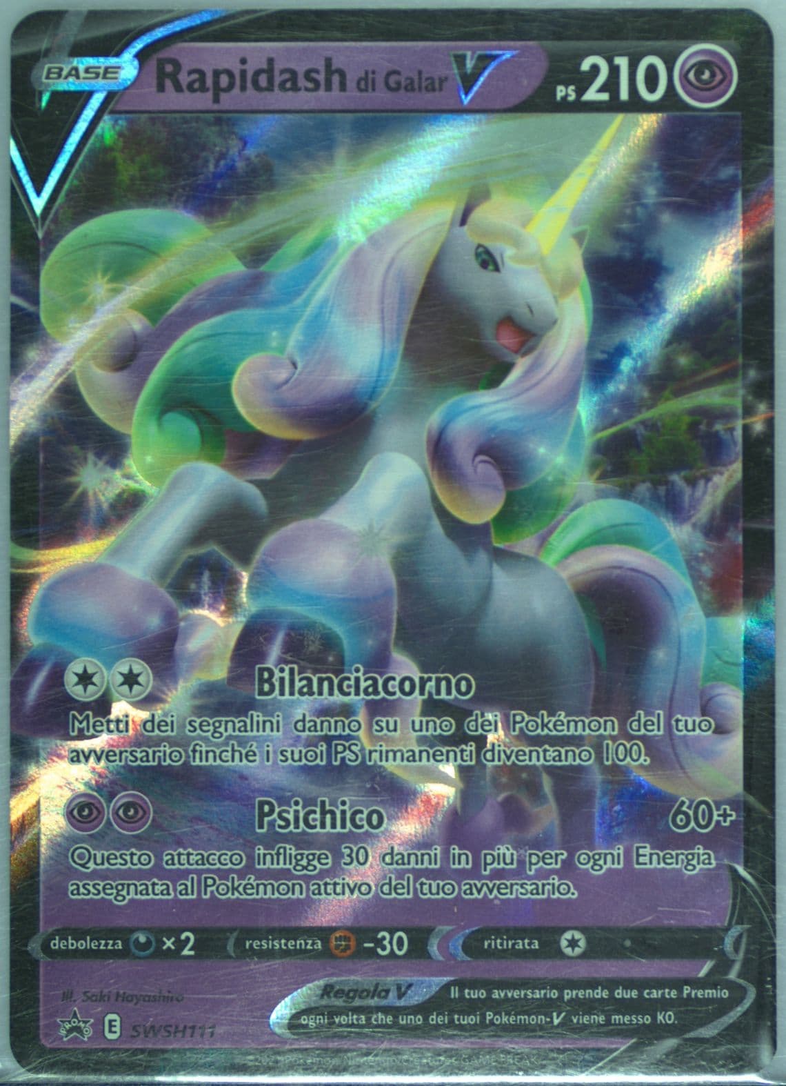 Galarian Rapidash V Galarian Rapidash V Premium Collection-Italian (111) 2021 Pokemon Swsh Black Star Promo