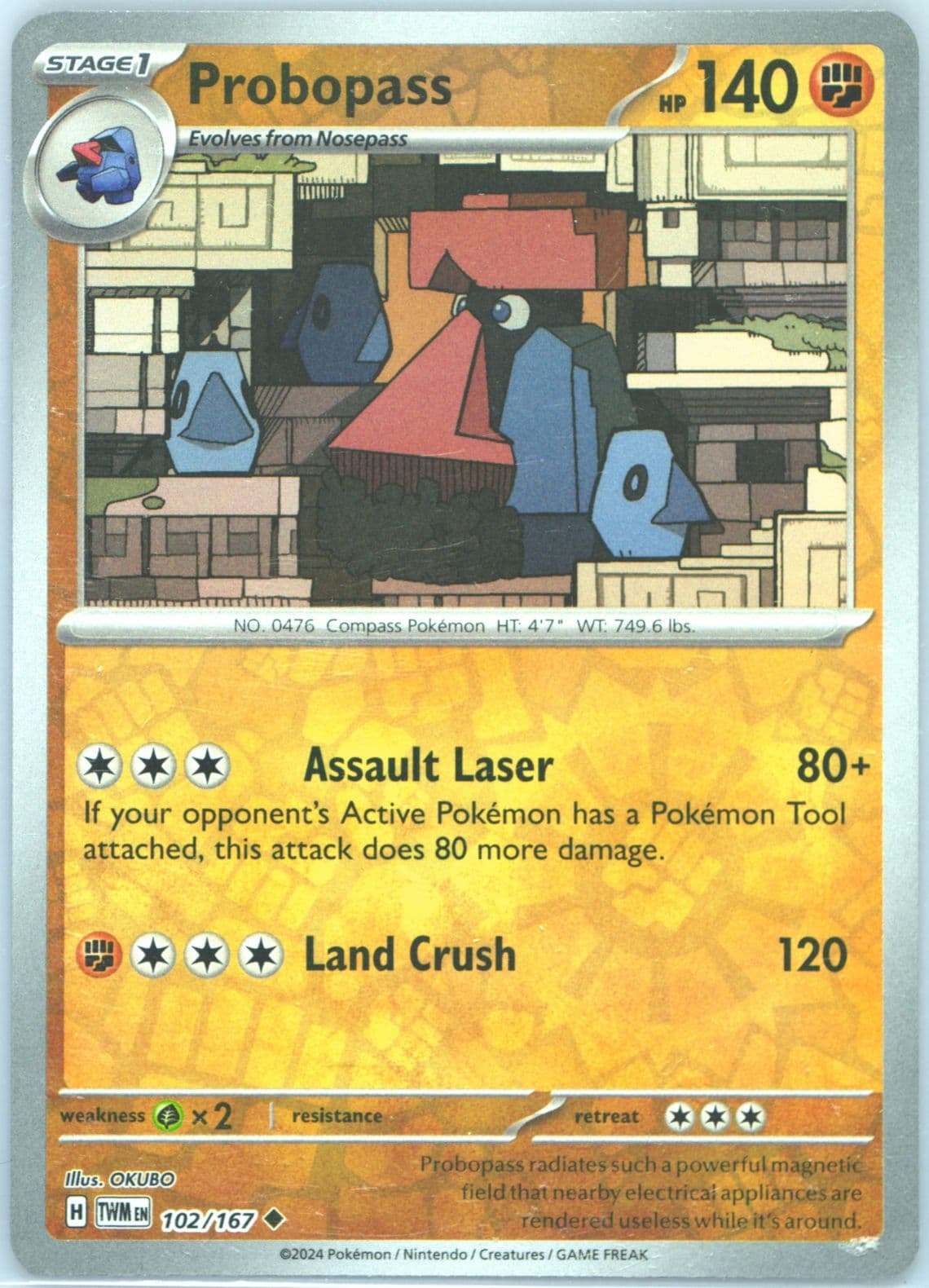 Probopass Reverse Holo (102) 2024 Pokemon Twm EN-Twilight Masquerade