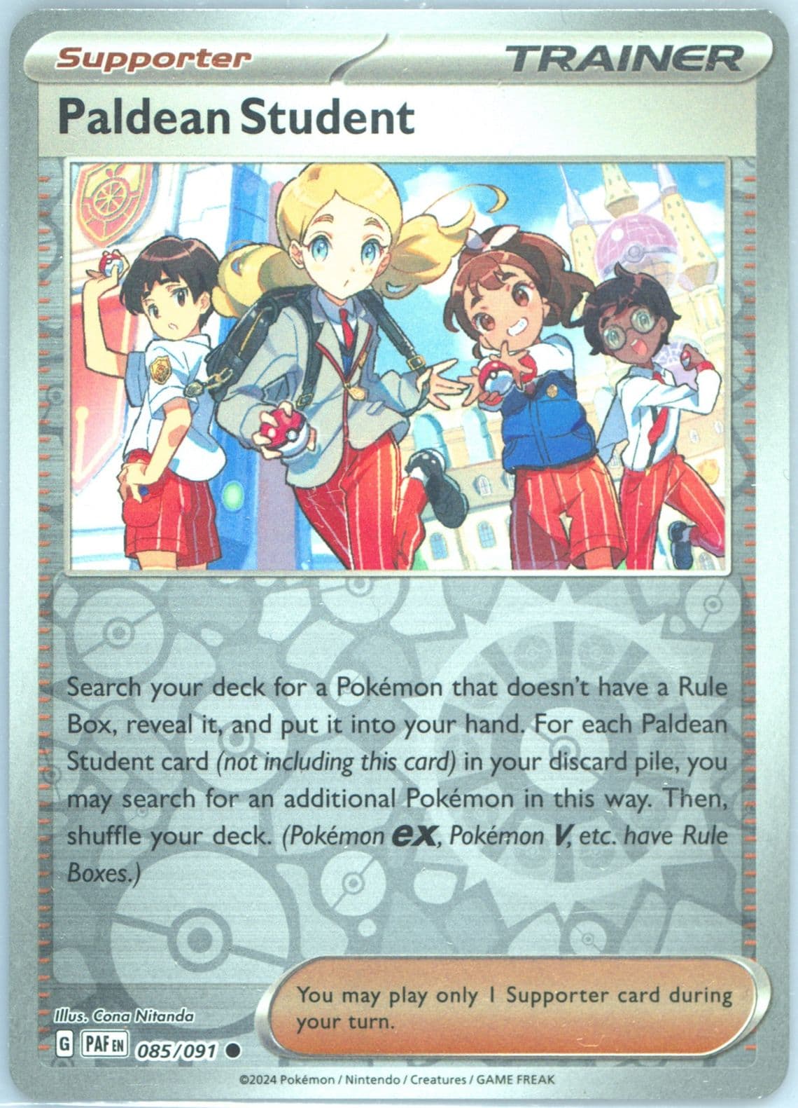 Paldean Student Reverse Holo (085) 2024 Pokemon Paf EN-Paldean Fates
