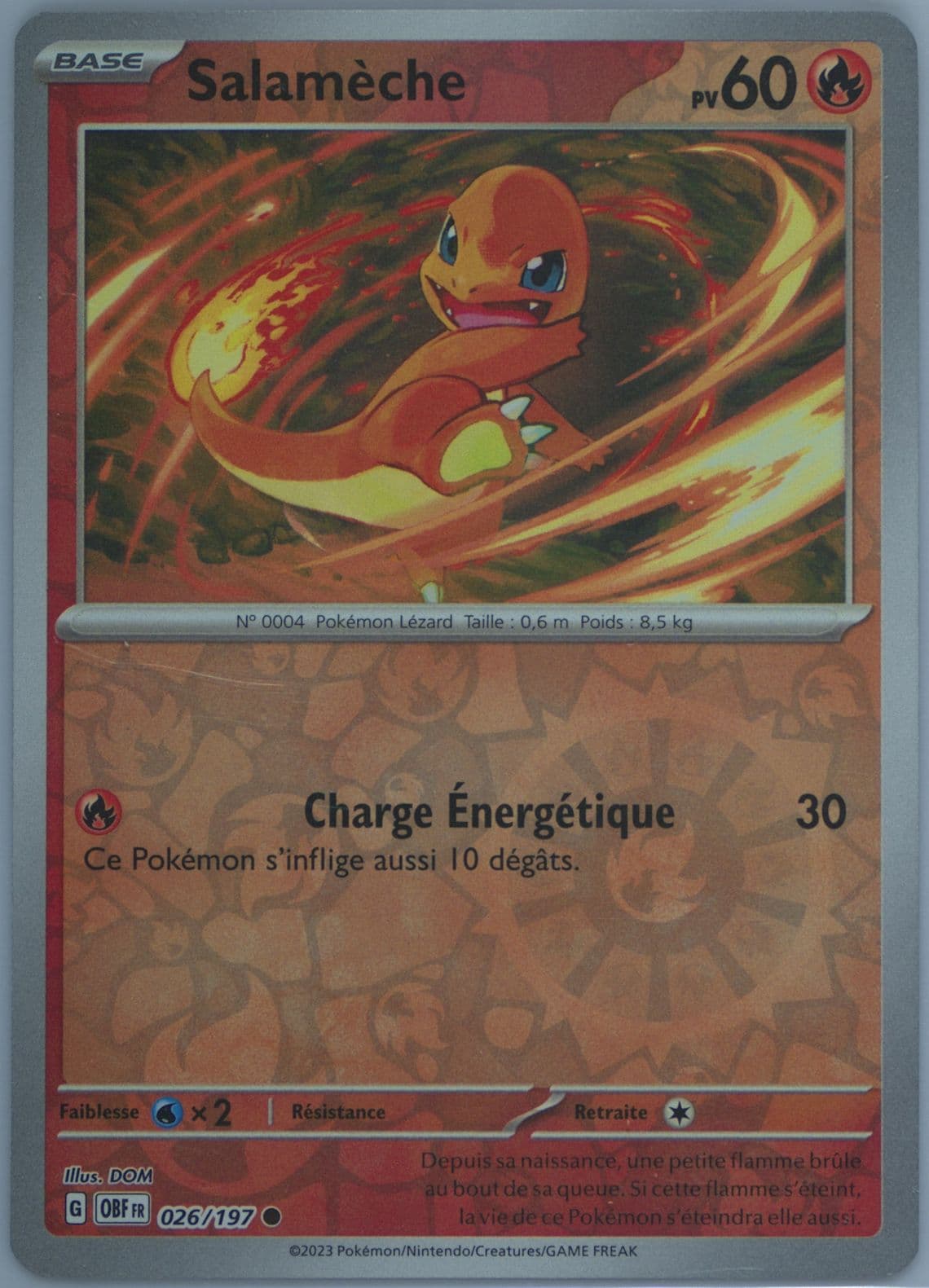 Charmander Reverse Holo (026) 2023 Pokemon French Obf FR-Obsidian Flames