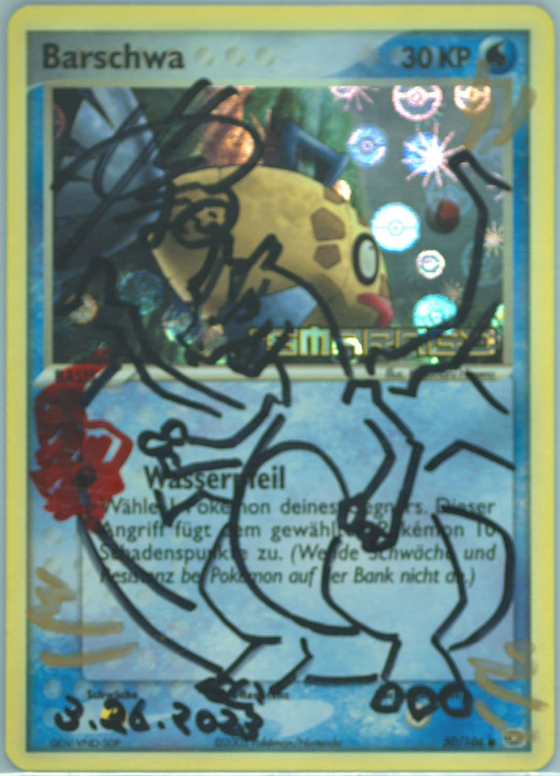 Barschwa-Reverse Foil German (50) 2005 Pokemon EX Emerald