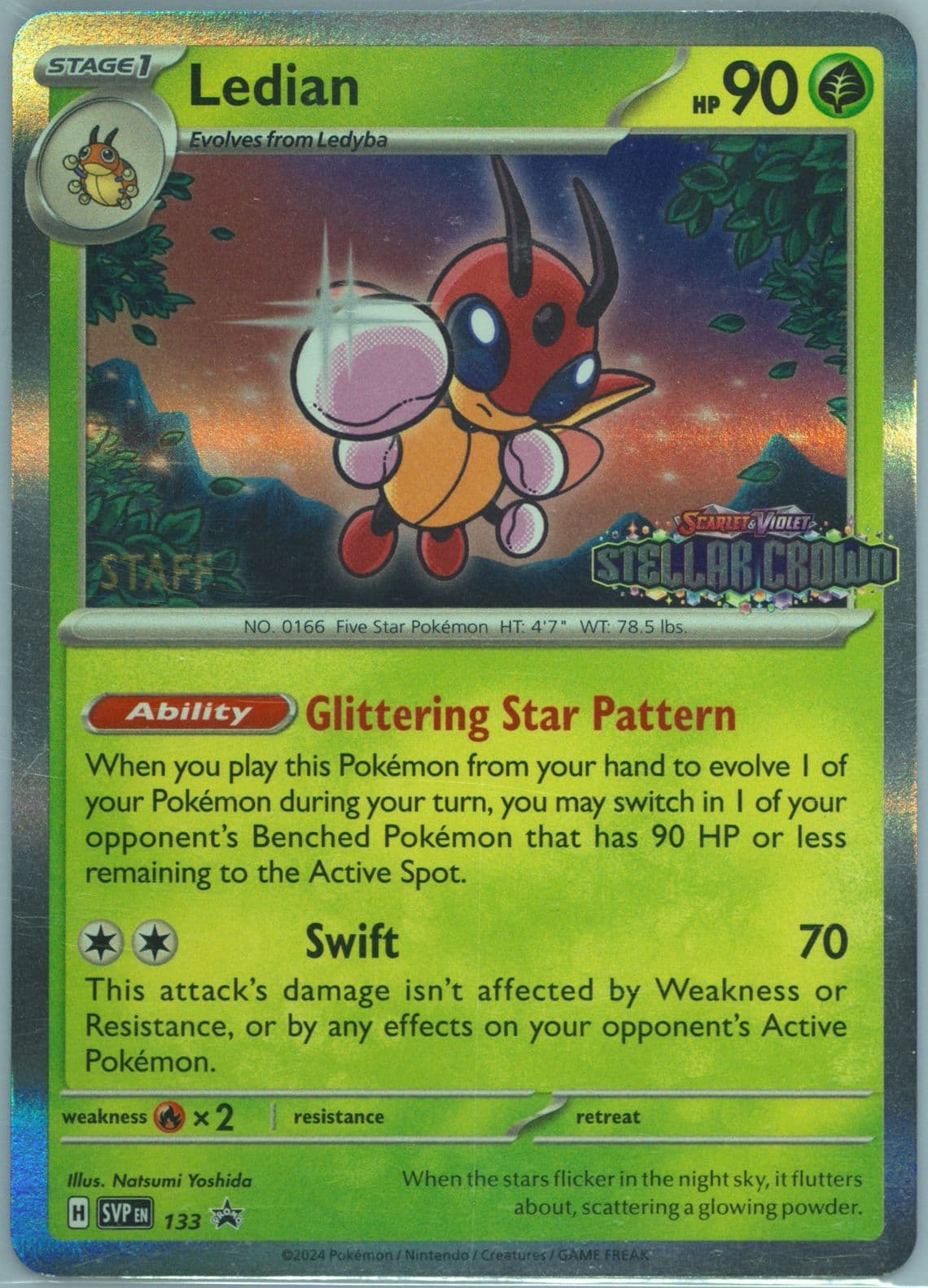 Ledian Stellar Crown Prerelease-Staff (133) 2024 Pokemon Svp EN-SV Black Star Promo