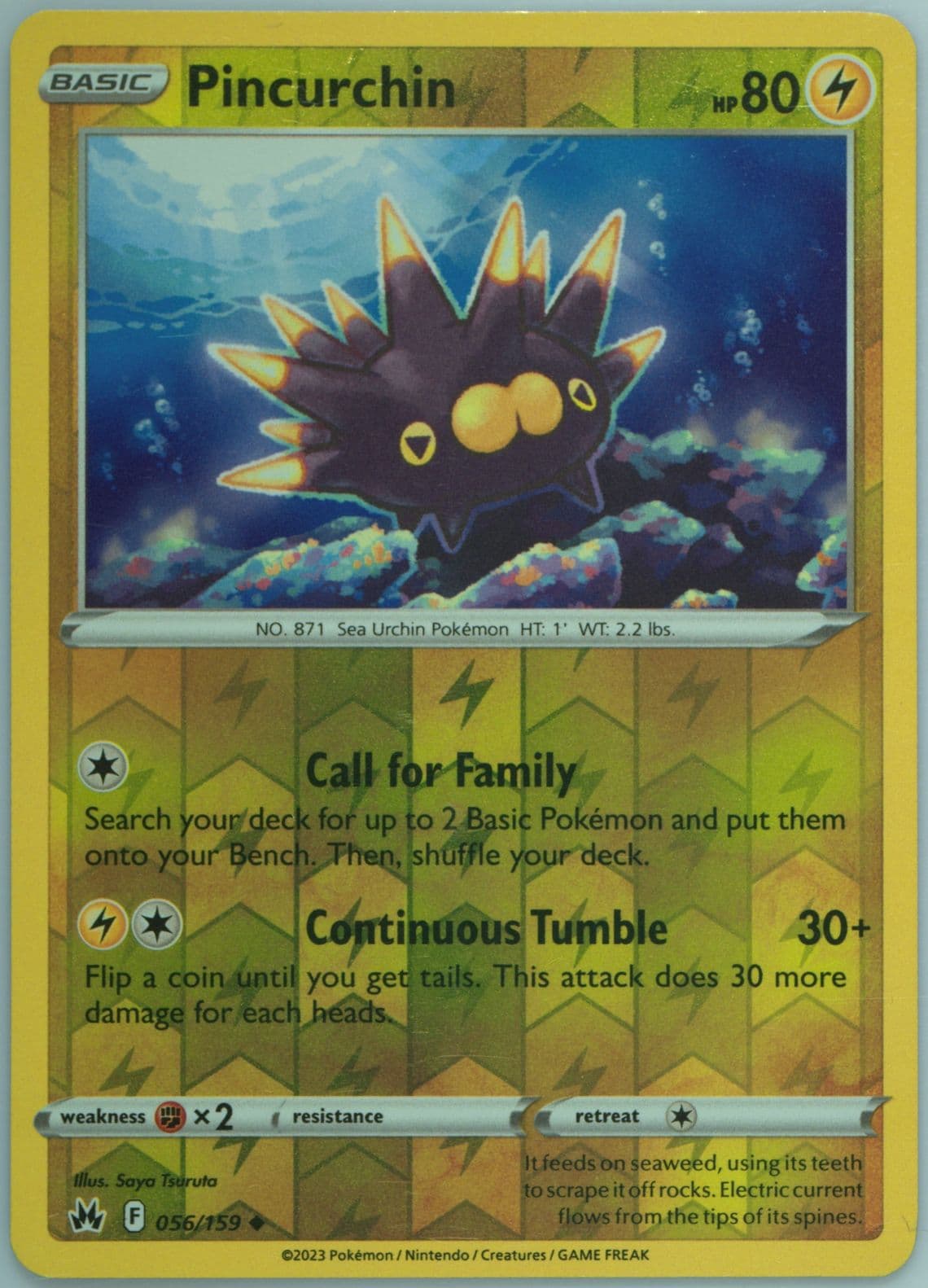 Pincurchin-Reverse Foil (056) 2023 Pokemon Sword and Shield Crown Zenith