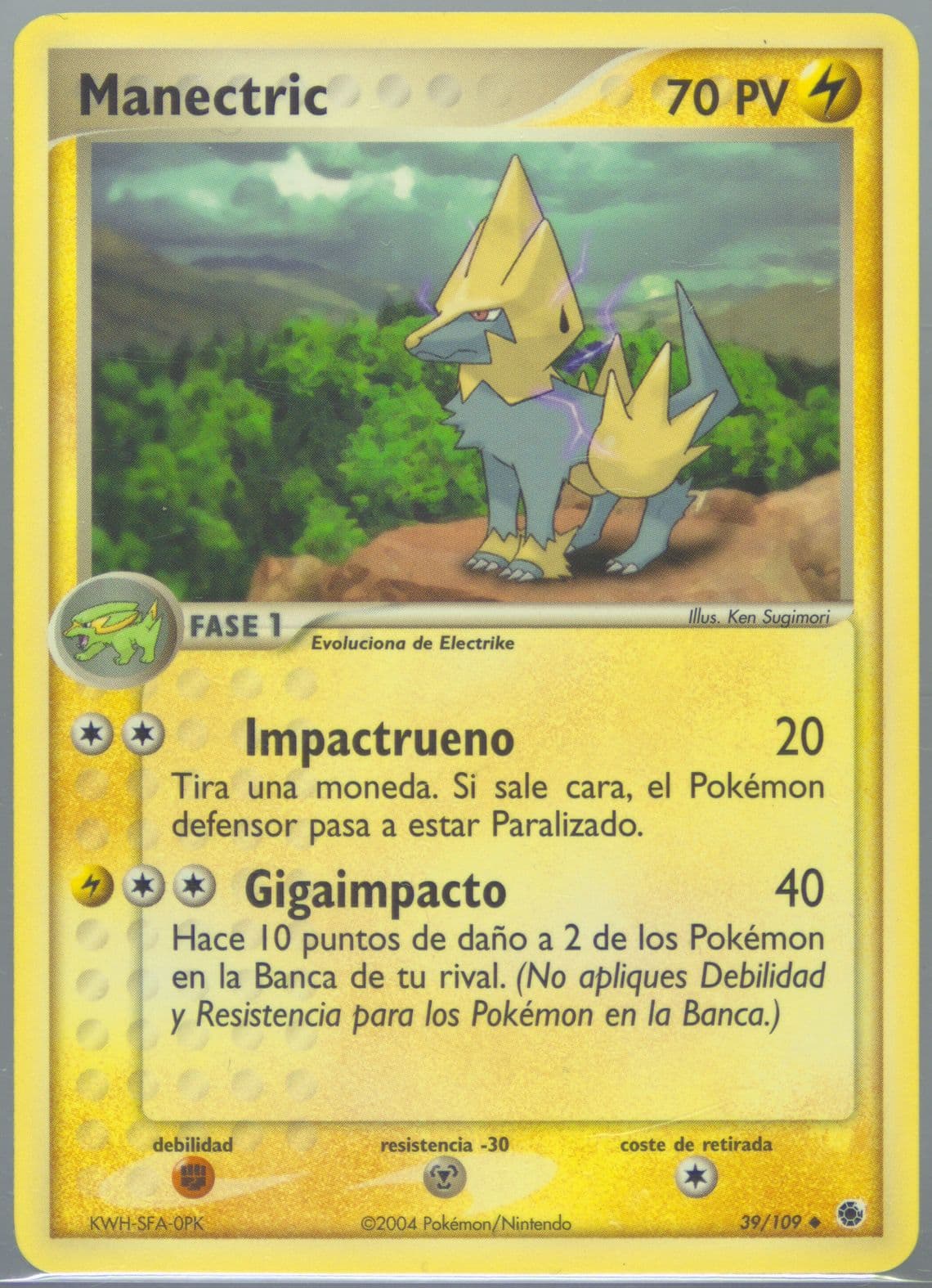 Manectric (39) 2004 Pokemon Spanish EX Ruby & Sapphire