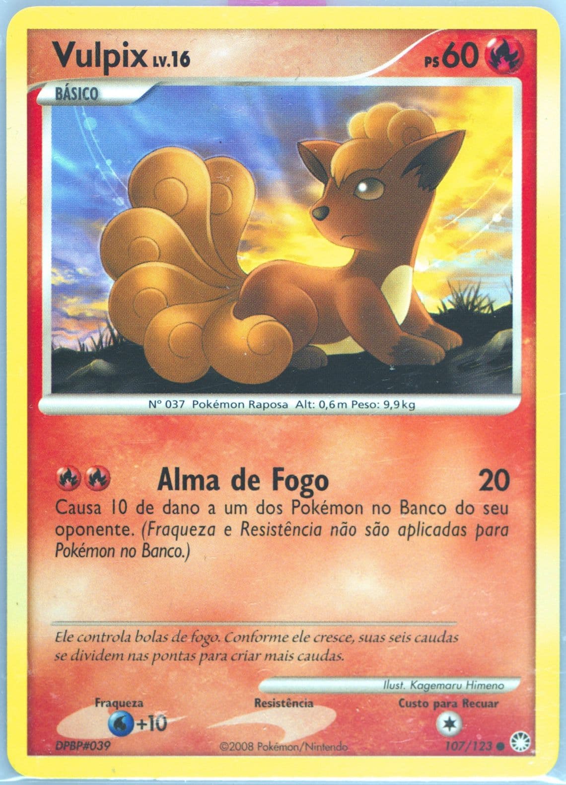 Vulpix (107) 2008 Pokemon Portuguese Diamond & Pearl Mysterious Treasures
