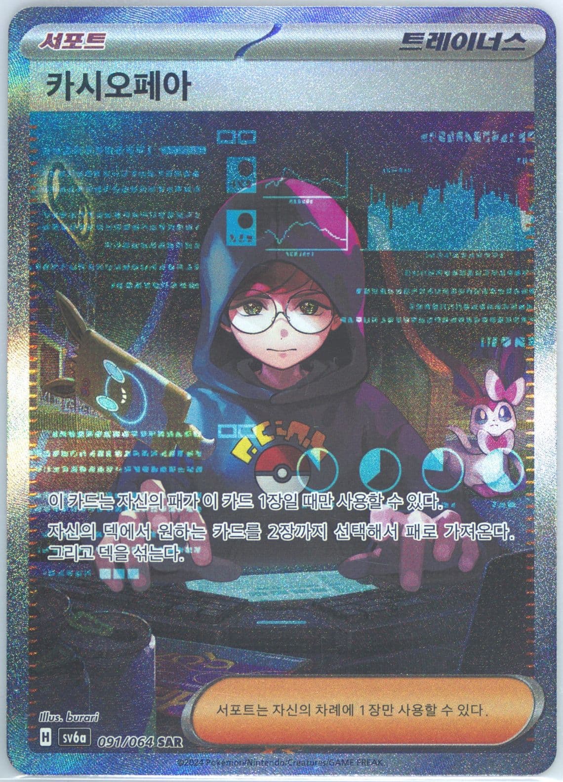 Cassiopeia Special Art Rare (091) 2024 Pokemon Korean Sv6a-Night Wanderer