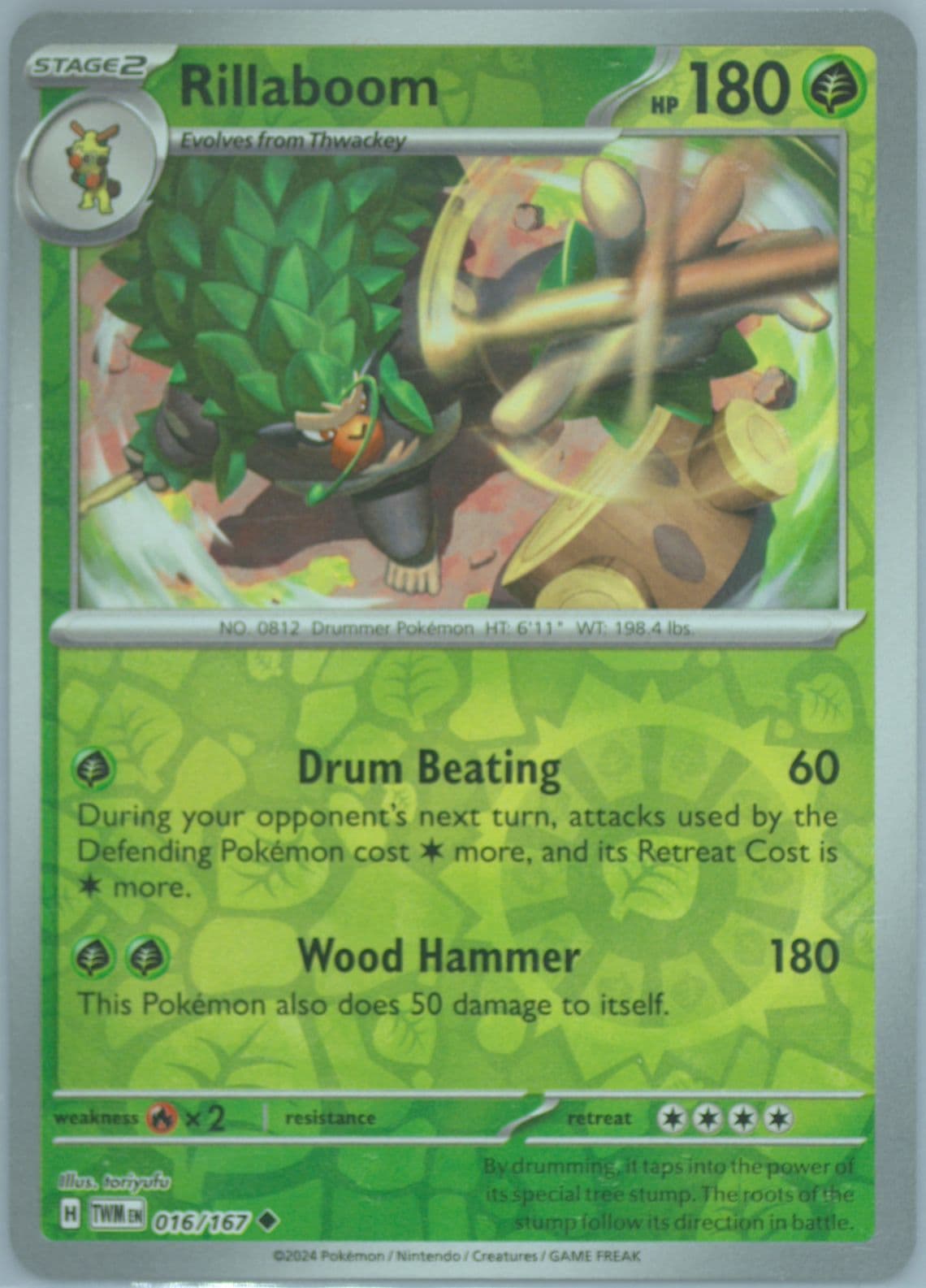 Rillaboom Reverse Holo (016) 2024 Pokemon Twm EN-Twilight Masquerade