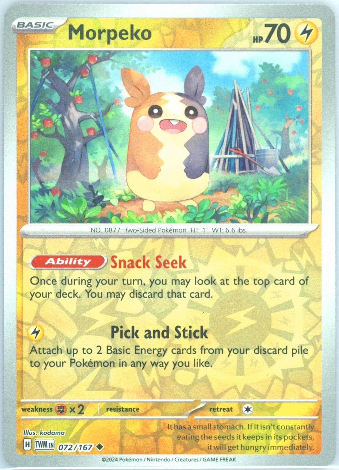 Morpeko Reverse Holo (072) 2024 Pokemon Twm EN-Twilight Masquerade