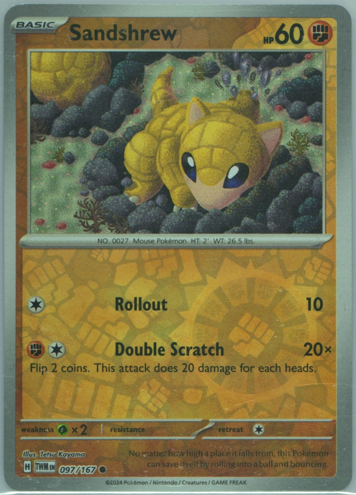 Sandshrew Reverse Holo (097) 2024 Pokemon Twm EN-Twilight Masquerade