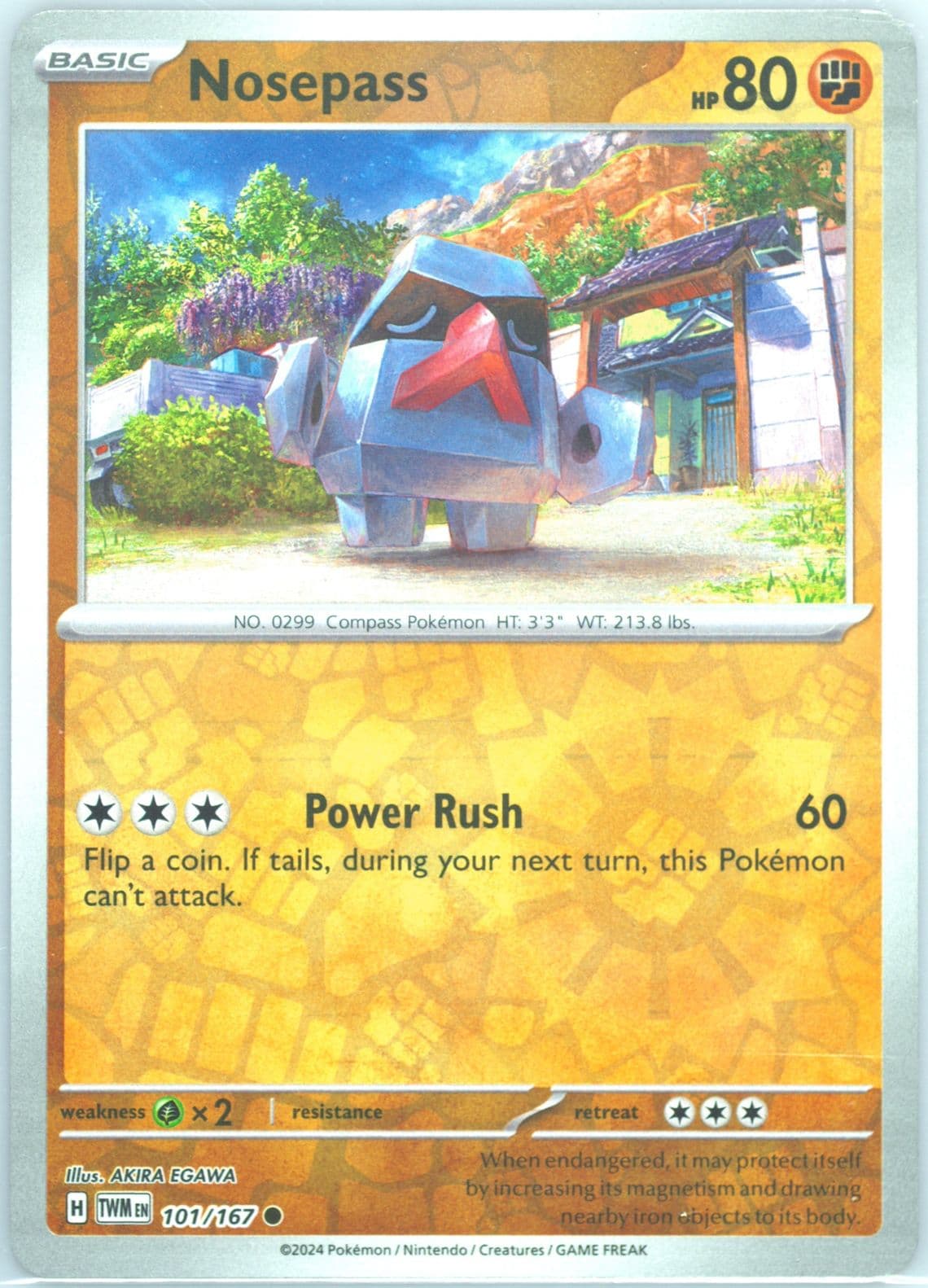Nosepass Reverse Holo (101) 2024 Pokemon Twm EN-Twilight Masquerade