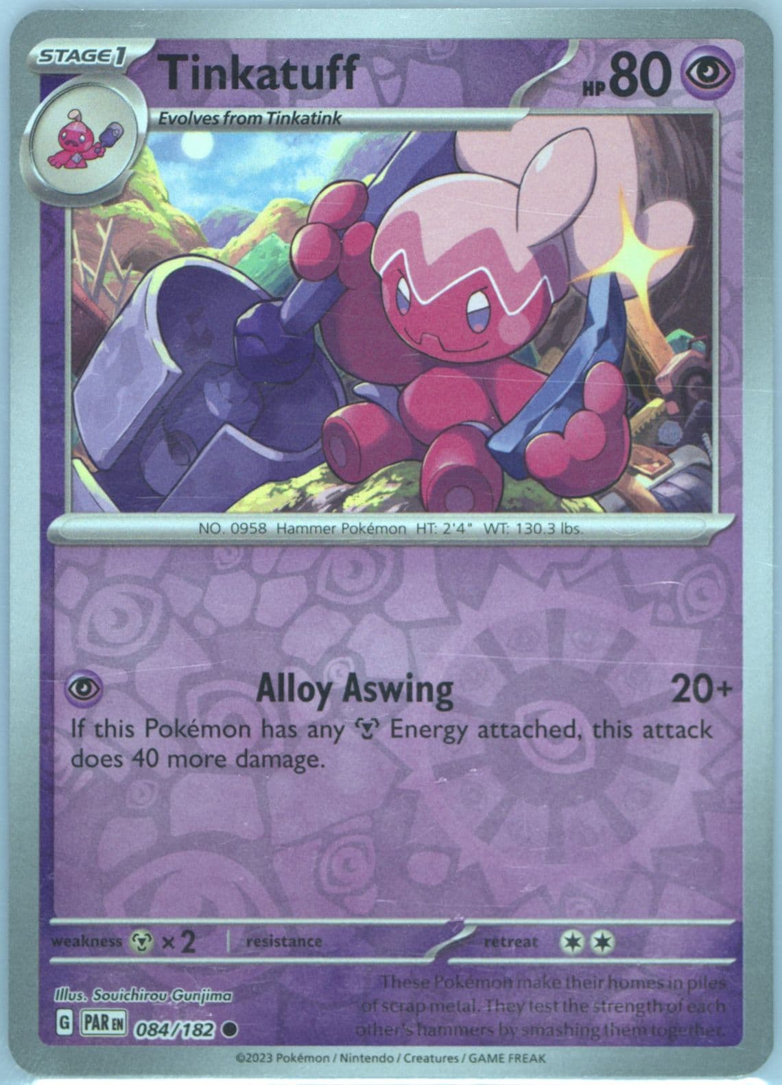 Tinkatuff Reverse Holo (084) 2023 Pokemon Par EN-Paradox Rift
