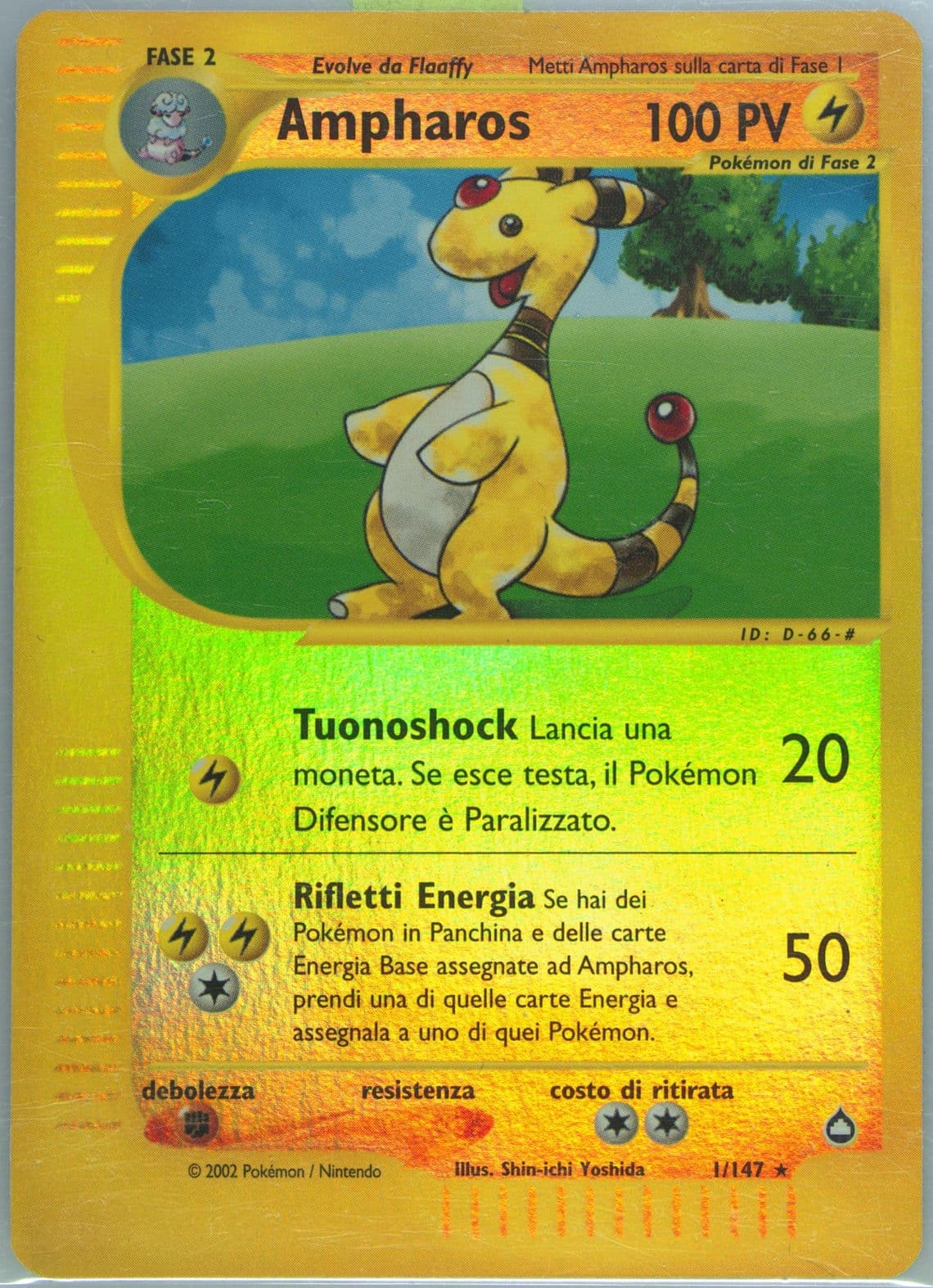 Ampharos-Reverse Foil Italian (1) 2003 Pokemon Aquapolis